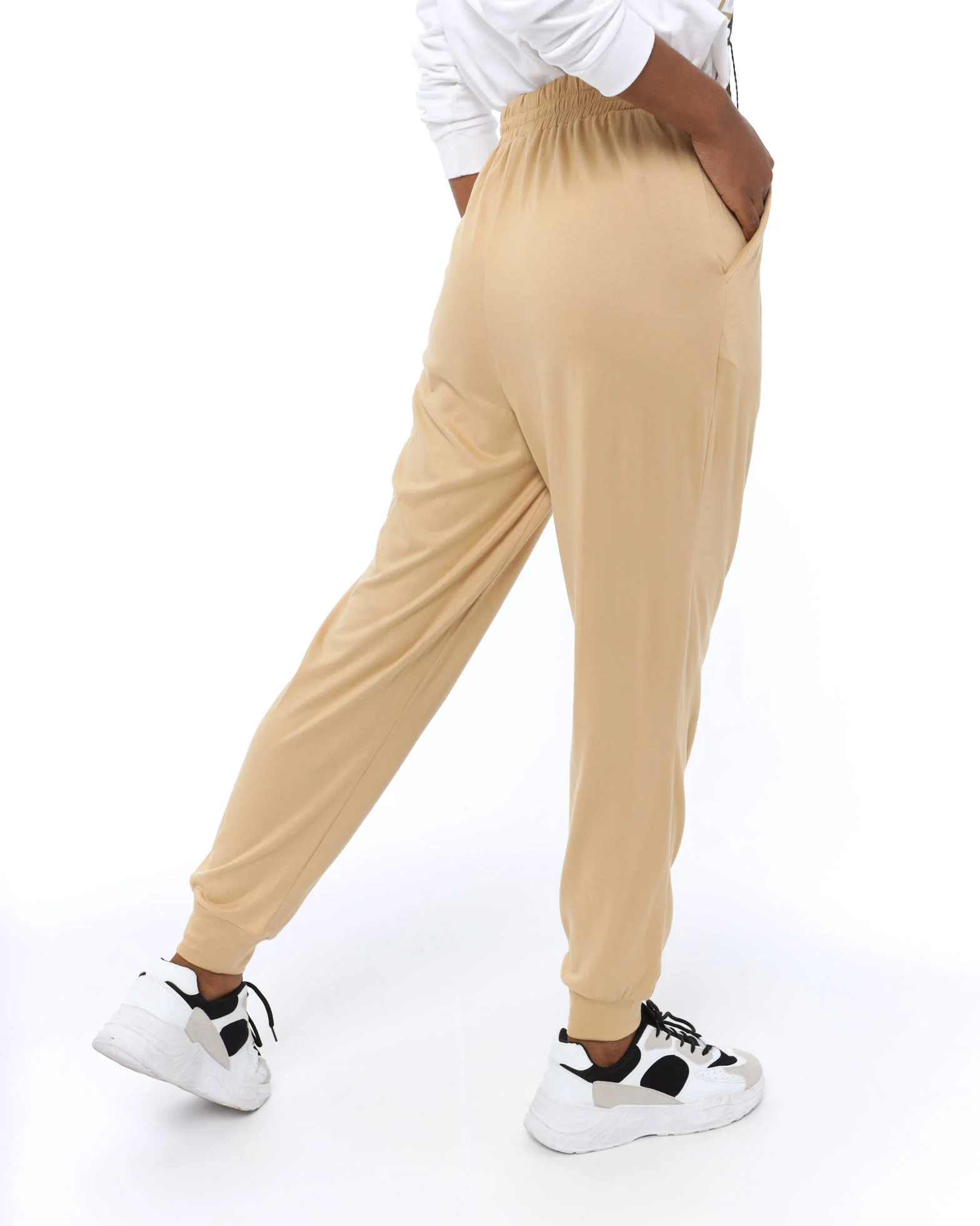 Soft Pleated Lounge Pant - Stone - Image 3