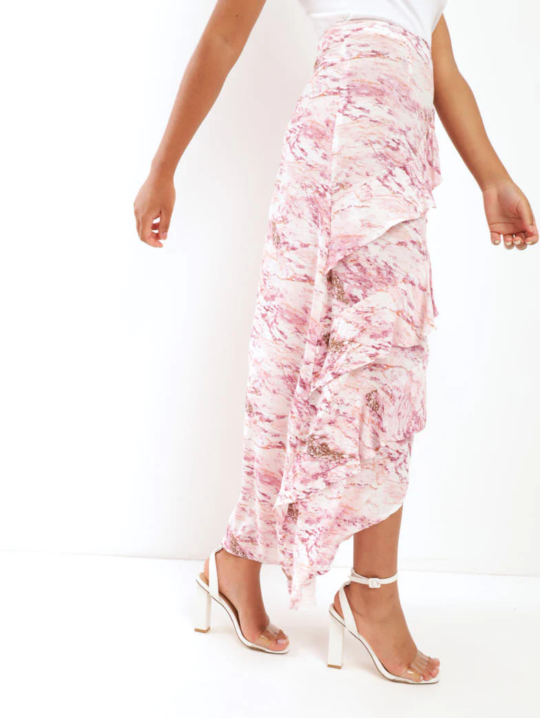 Split Front Frill Maxi Skirt - Image 3