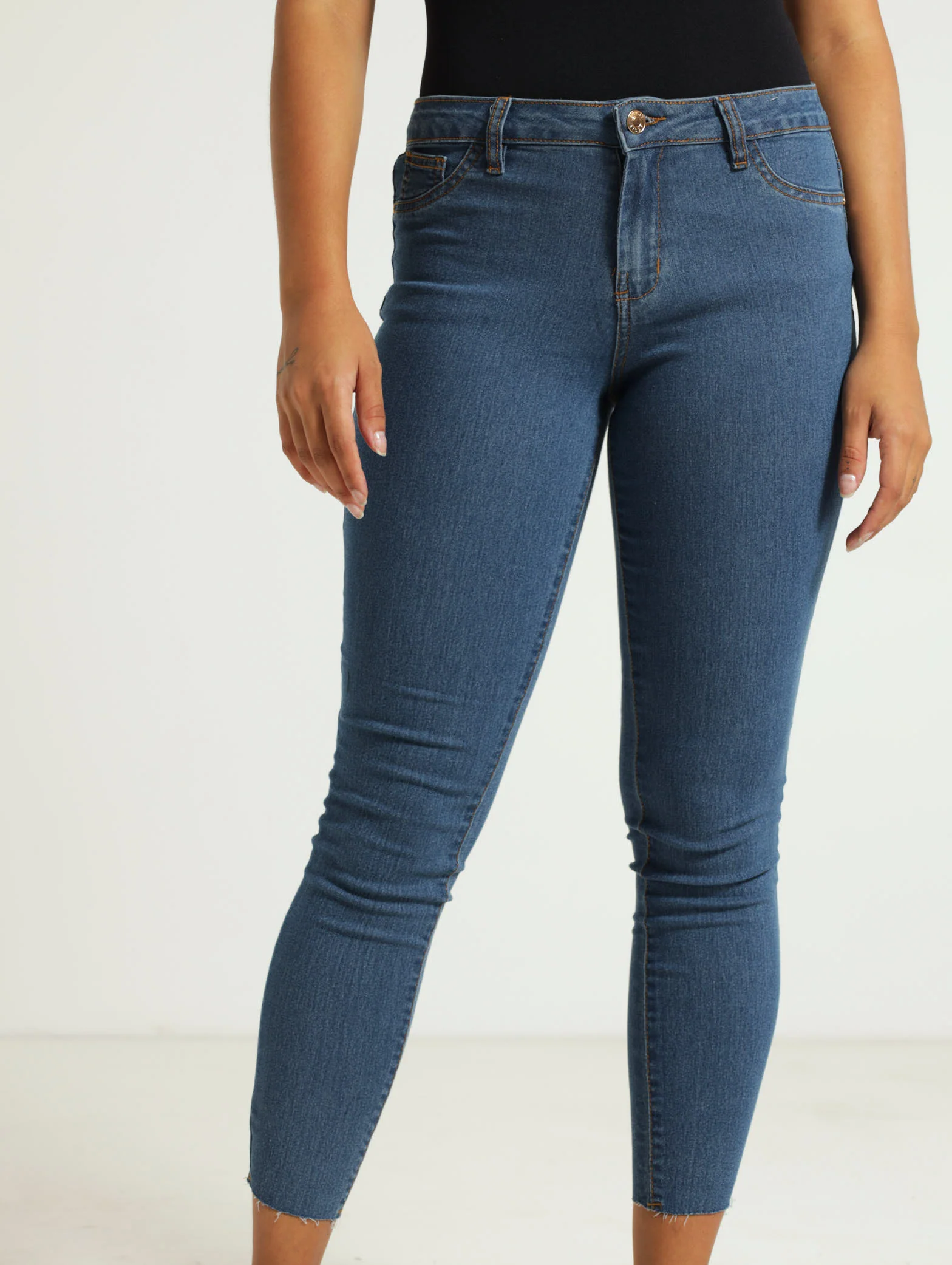 Stonewash Ankle Grazer Skinny Denim Jean