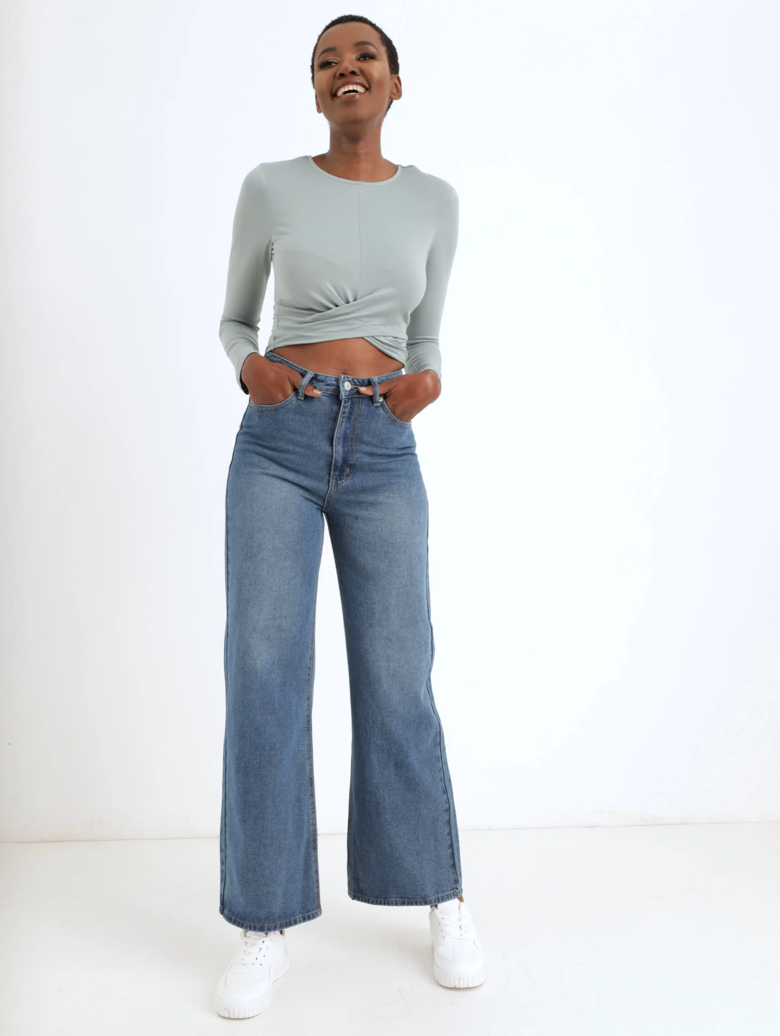 Stonewash Classic Wideleg Denim Jean - Image 2