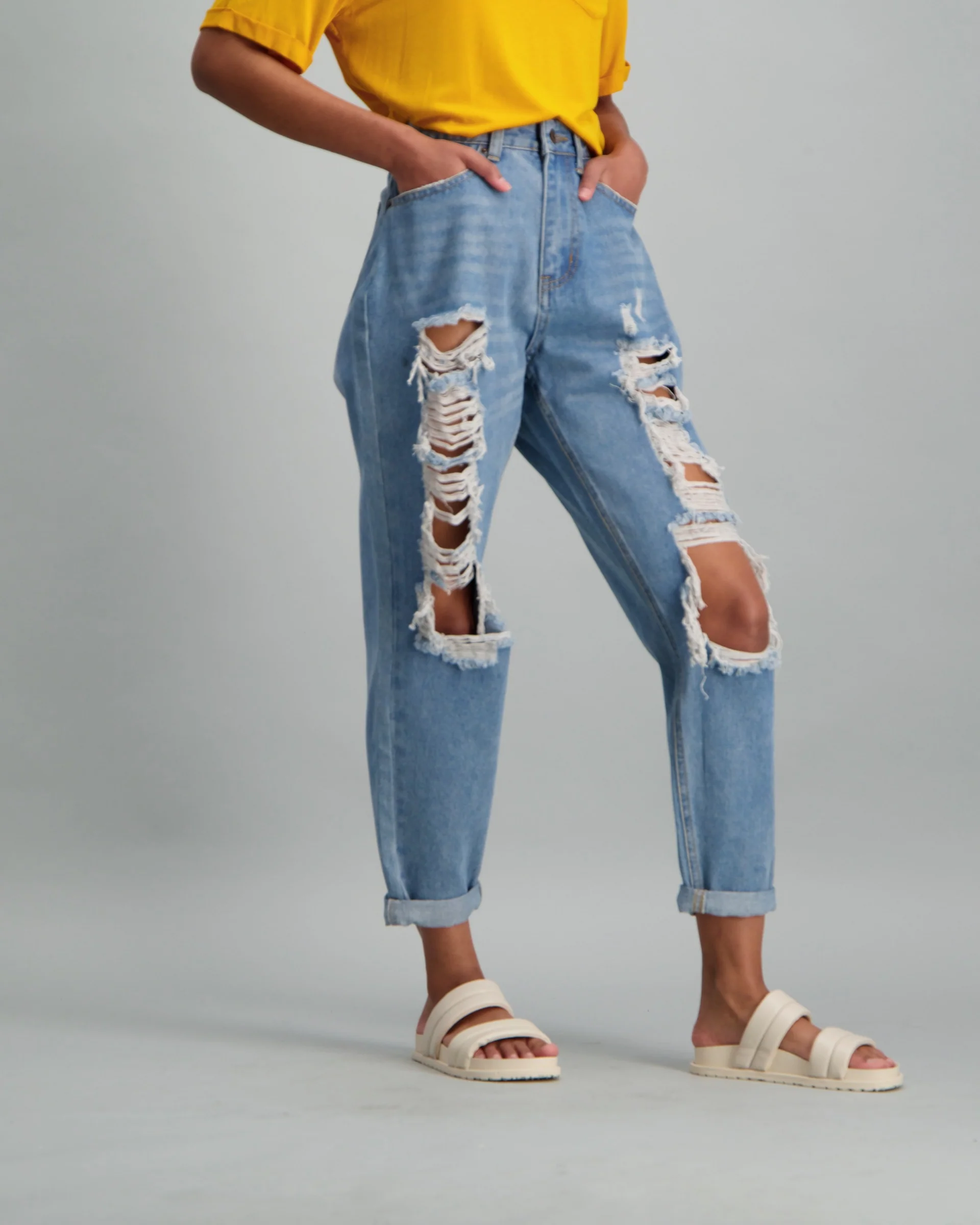 Stonewash Heavy Abraised Mom Jean - Image 2