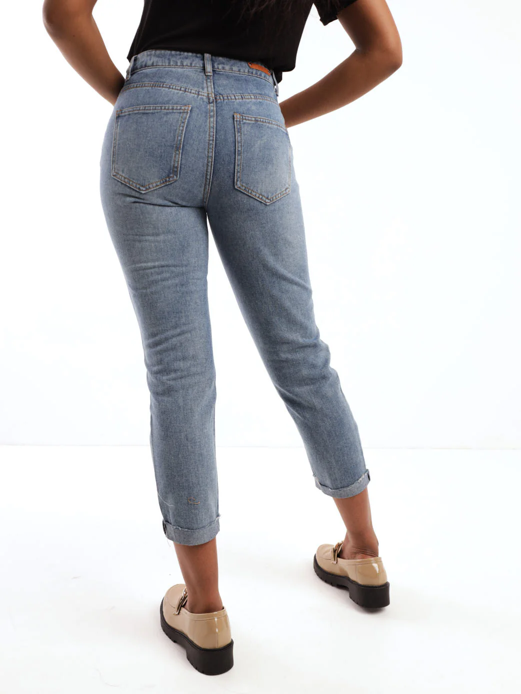 Stonewash Ripped Denim Mom Jean - Image 4