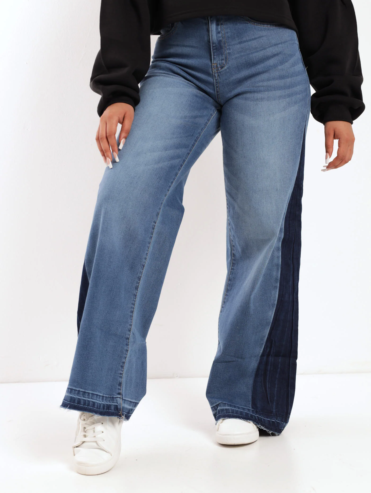 Stonewash Unpick Hem Super Wideleg Denim Jean - Image 3
