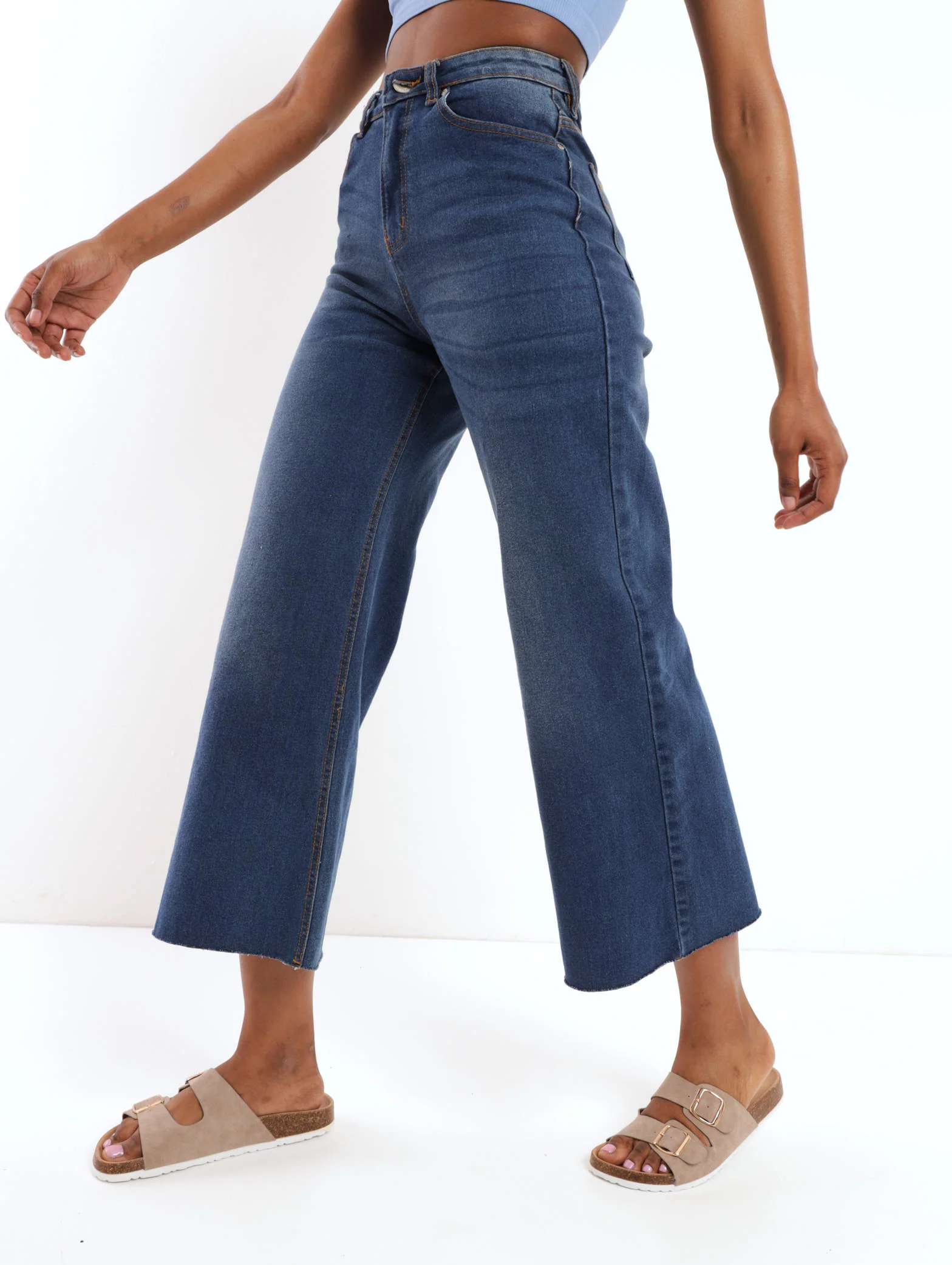 Stonewash Wideleg Ankle Comfort Denim Jean - Image 3