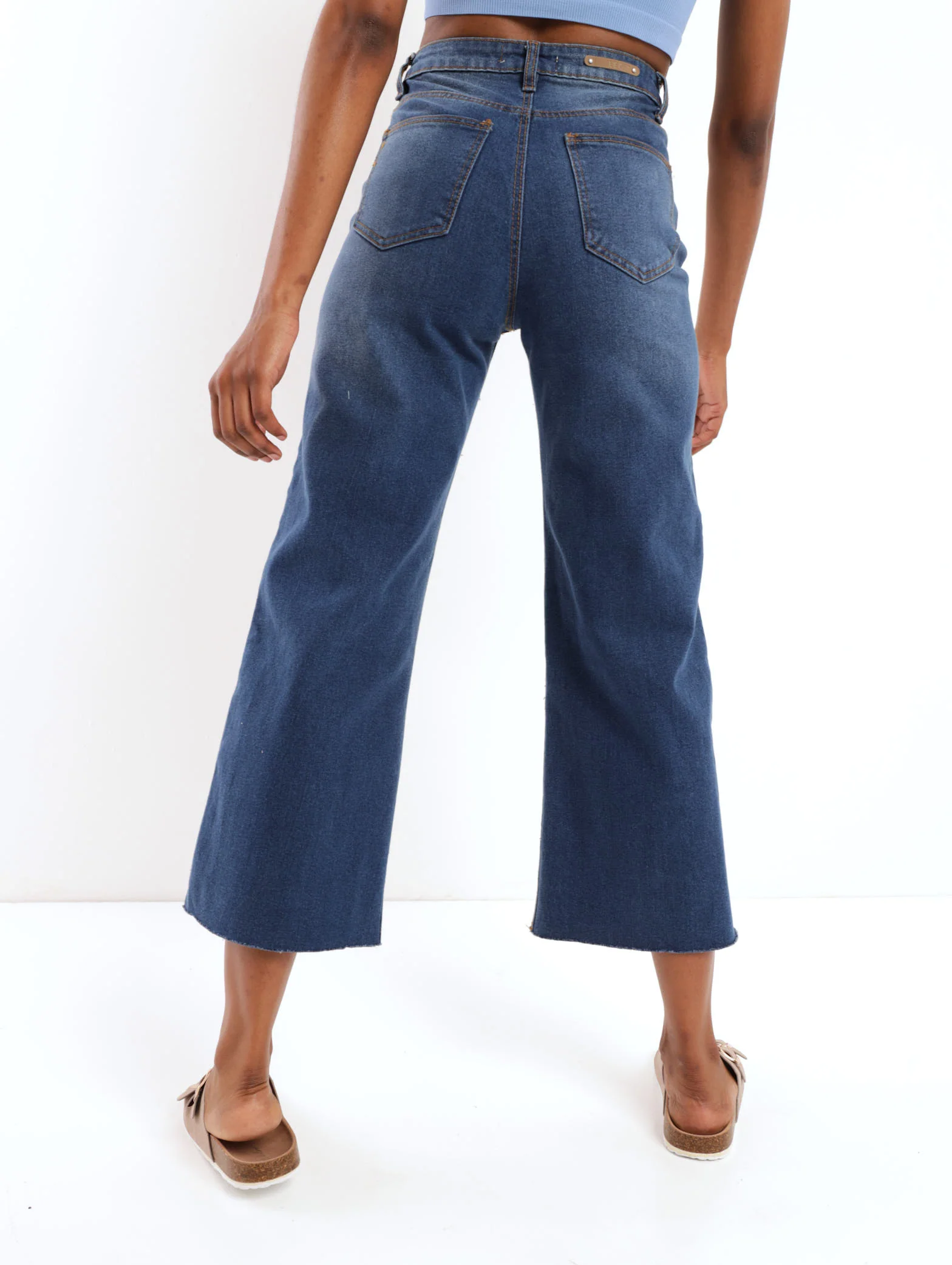 Stonewash Wideleg Ankle Comfort Denim Jean - Image 4