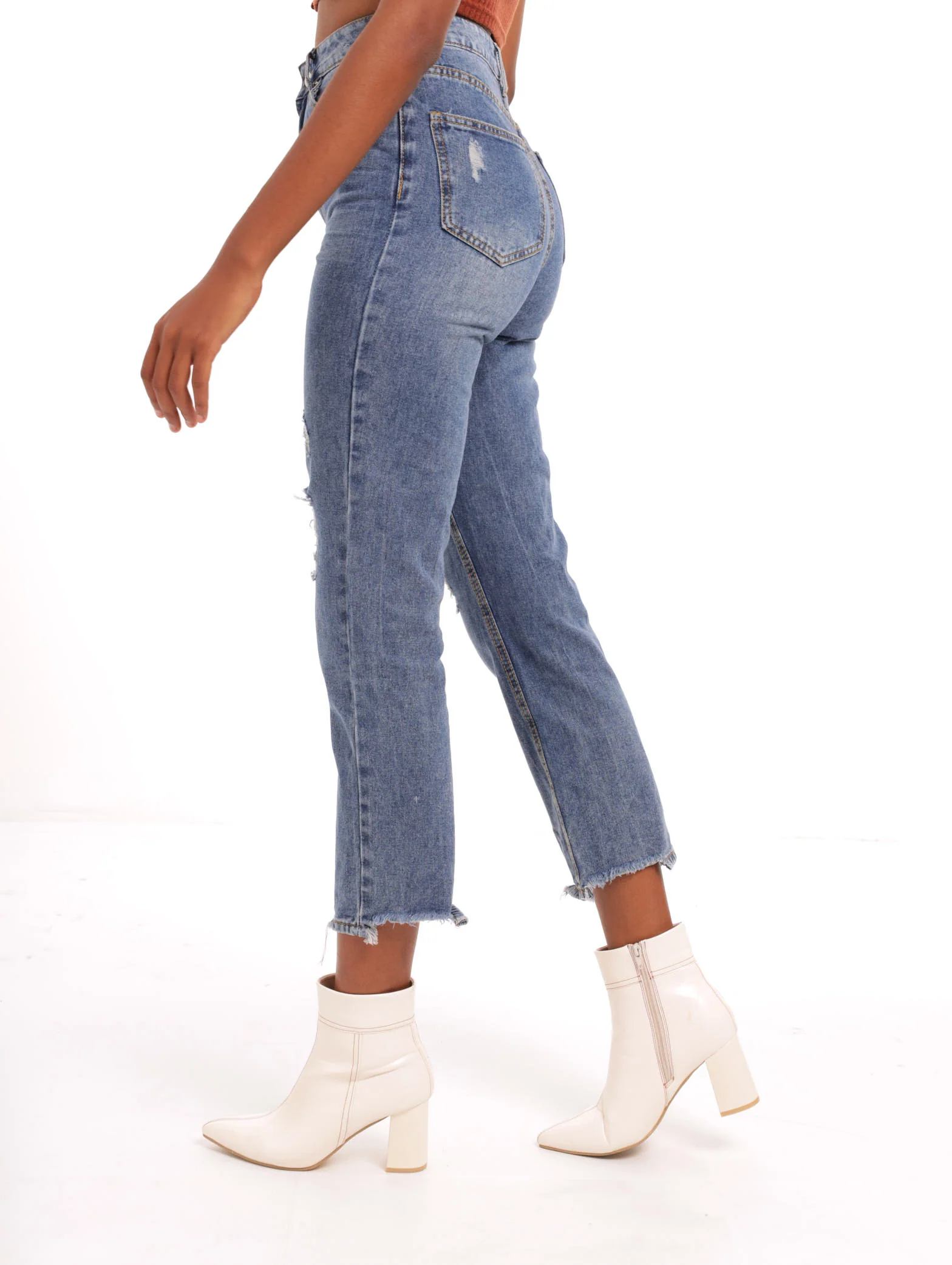 Straight Leg Abraised Jean - Stonewash - Image 2