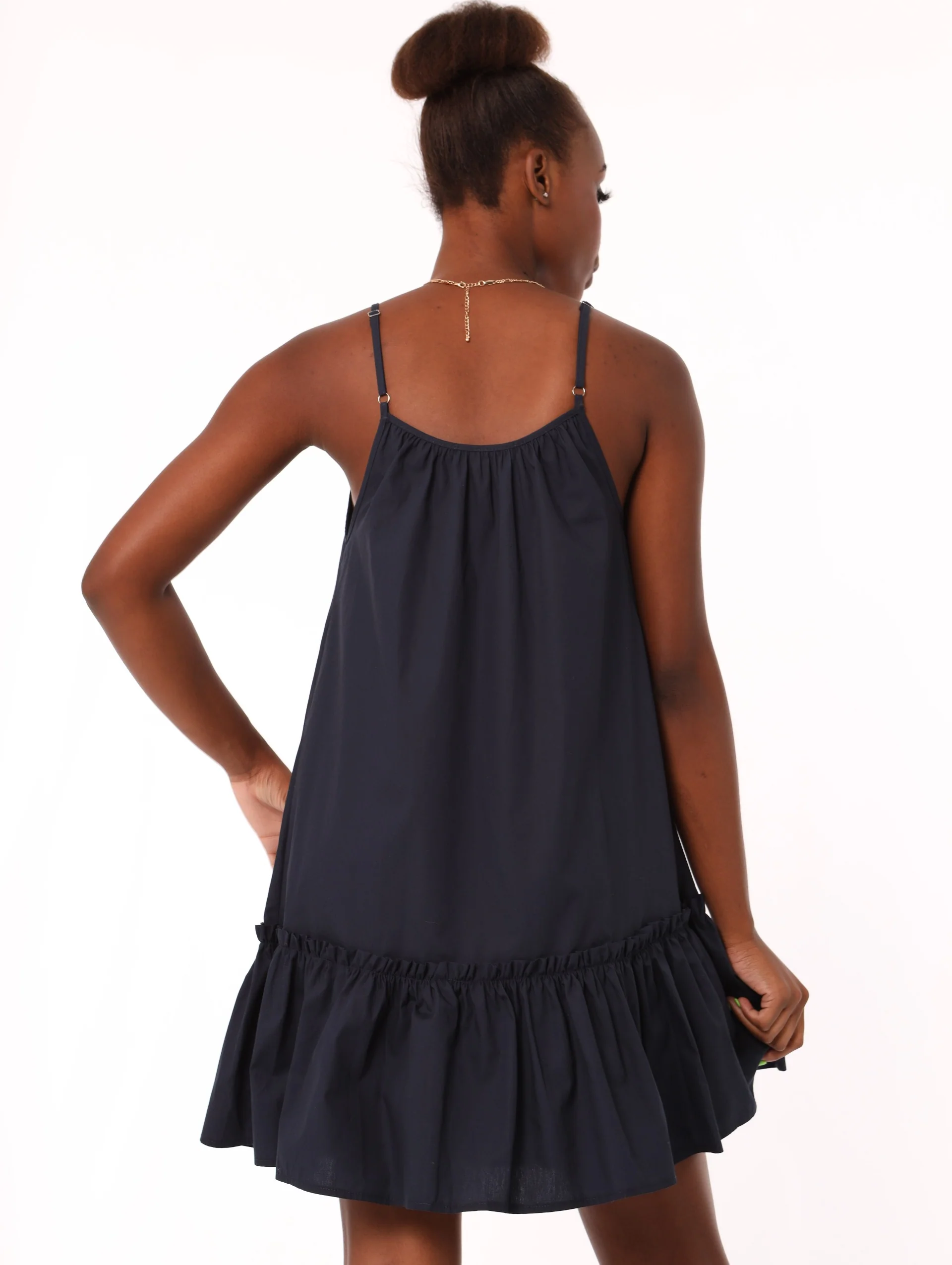 Strappy Tier Dress - Navy - Image 3