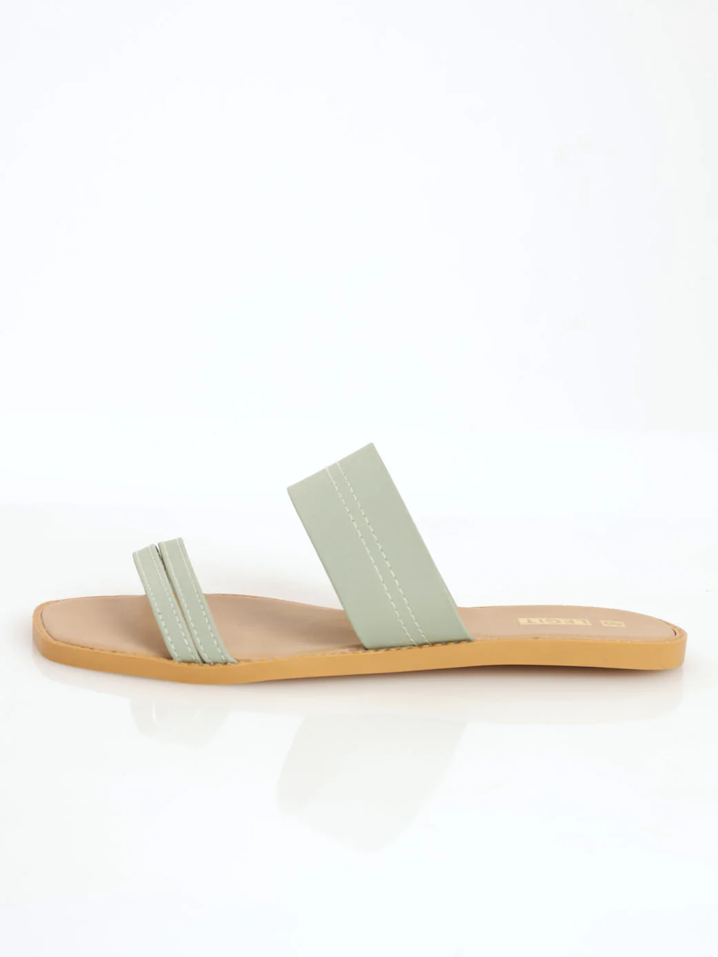 Strappy Vamp With Big Strap Mule Sandal - Sage - Image 2