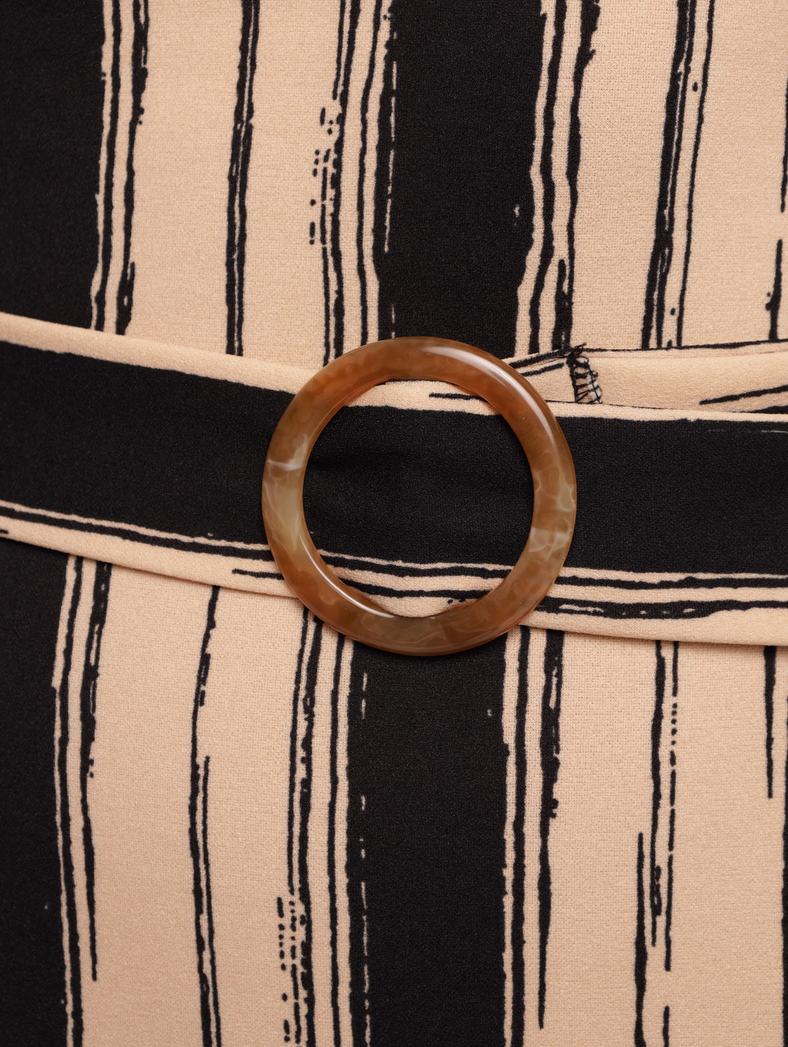 Striped 3/4 Sleeve Belted Dress - Image 5