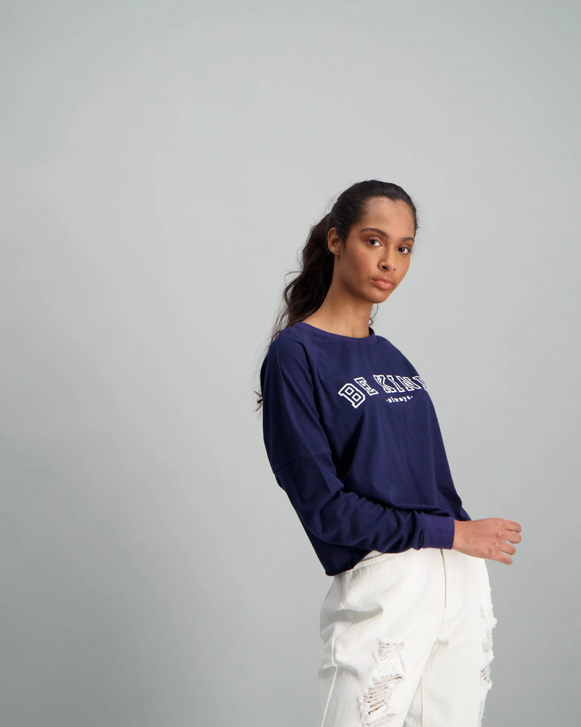 Striped Sleeve Boxy Pullover - Image 2
