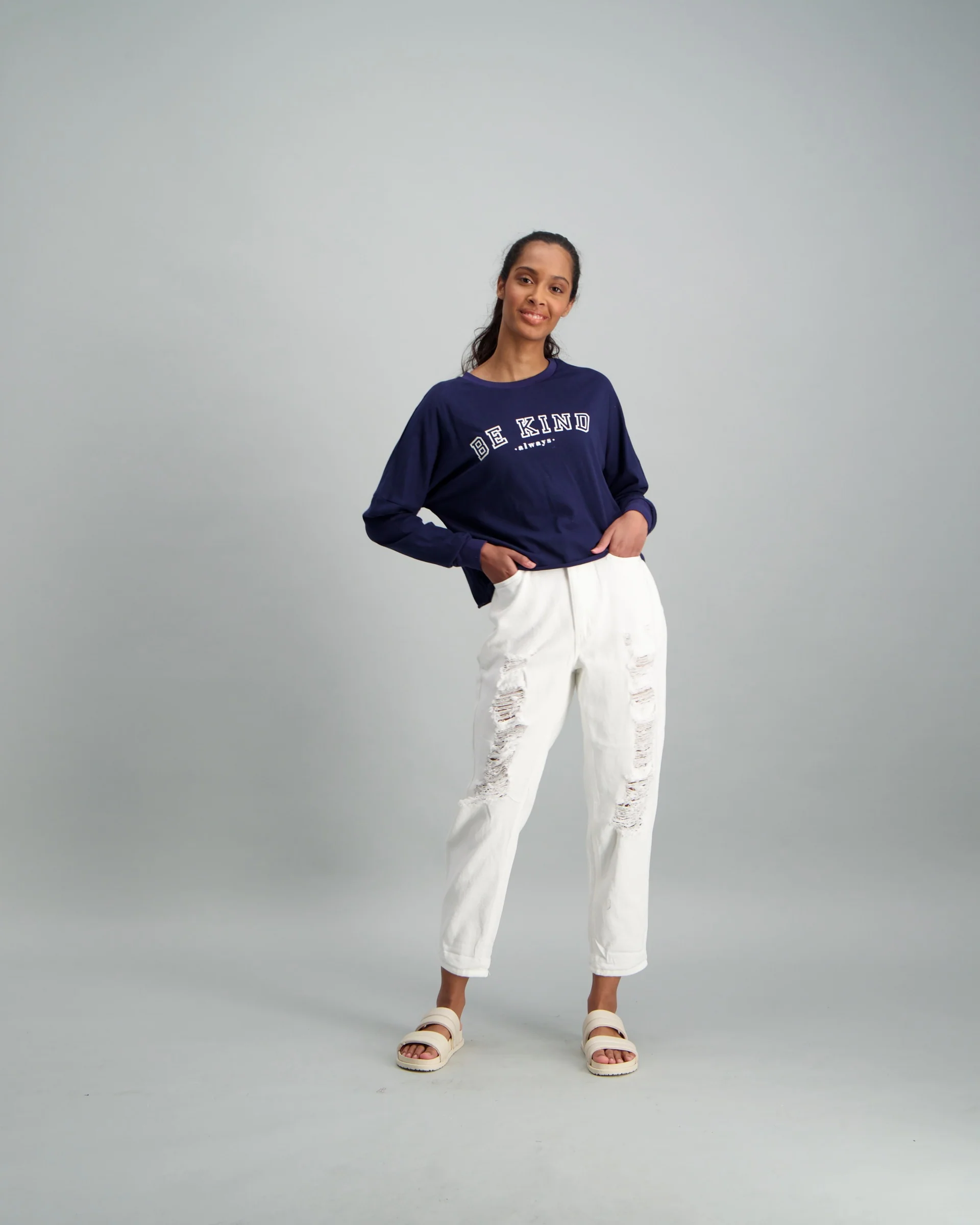Striped Sleeve Boxy Pullover - Image 4