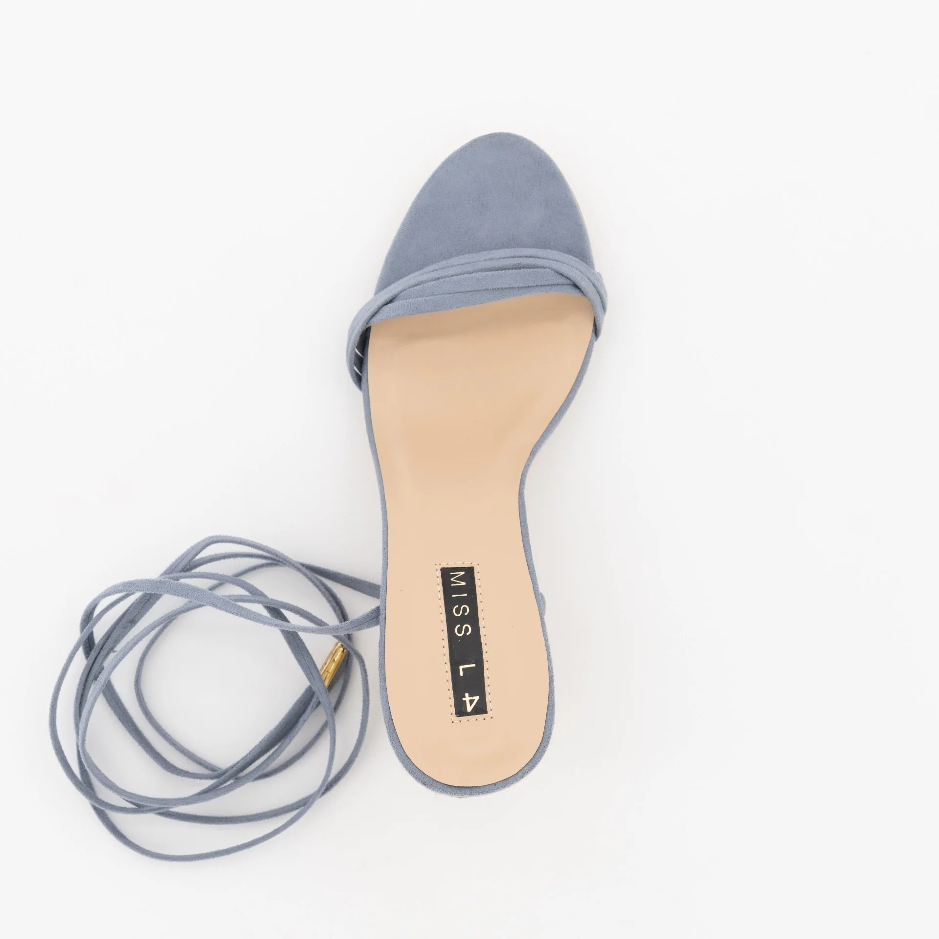 Strippy Mule Espadrille Block Heel - Periwinkle - Image 4
