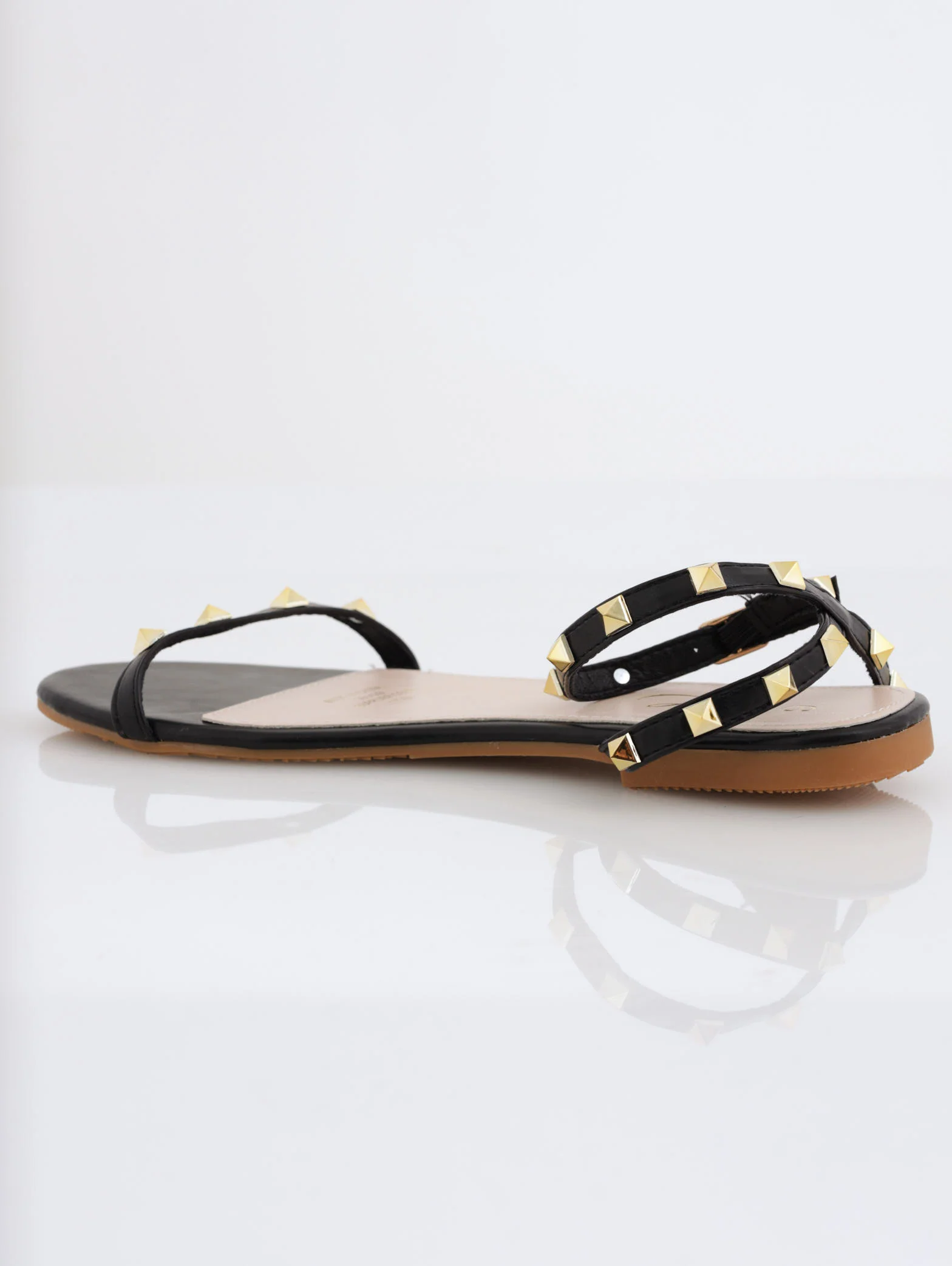 Studded Ankle Strap Mule - Black - Image 3