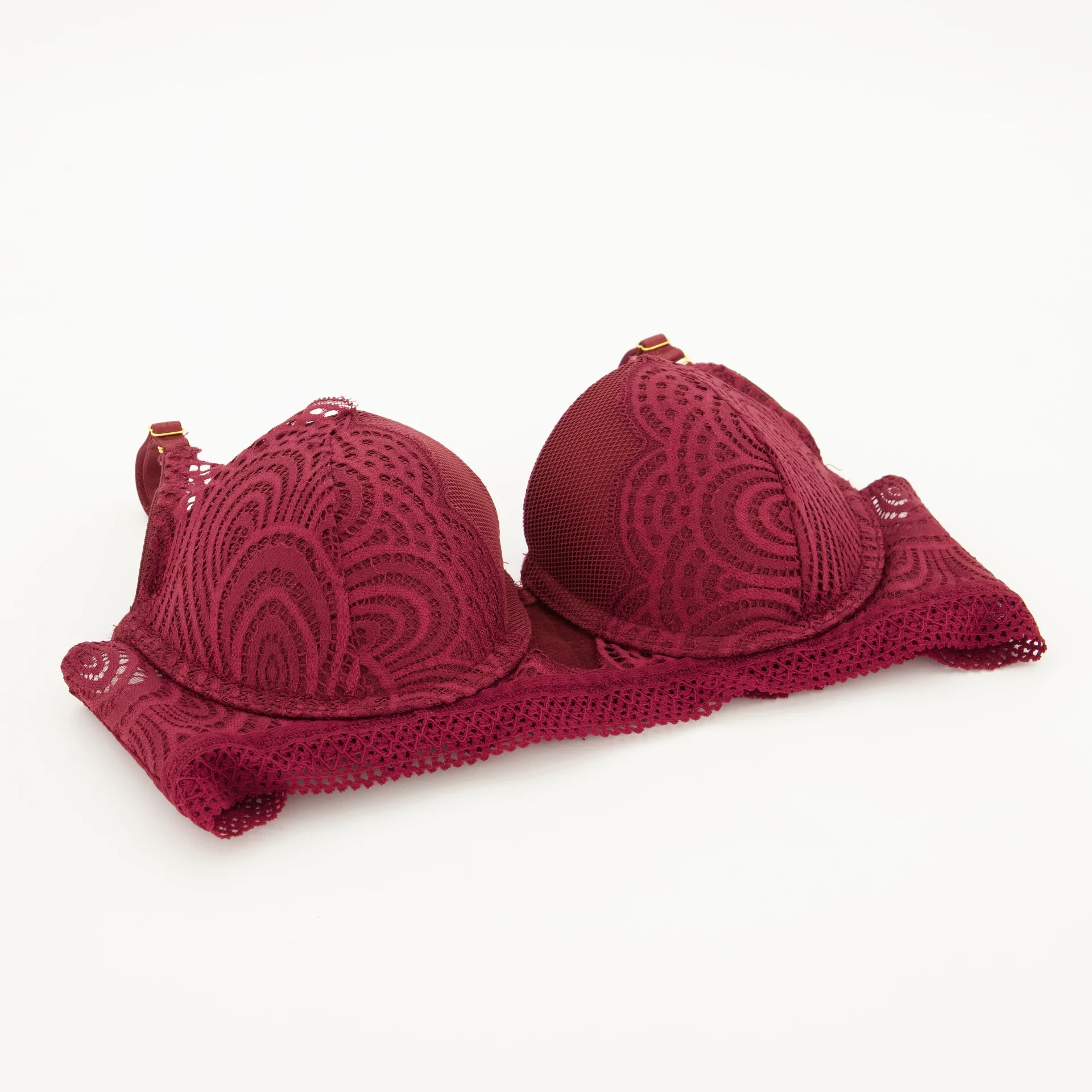 Swirl Lace Balconette Bra - Winter Red - Image 3