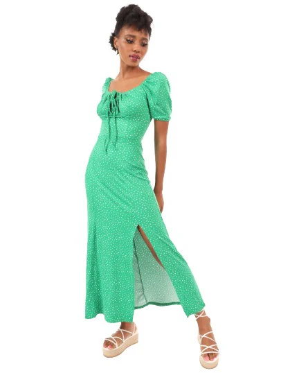 Tea Dress Knit Maxi Dress - Green