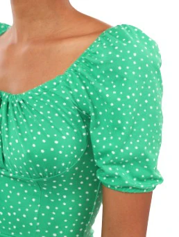 Tea Dress Knit Maxi Dress - Green - Image 5