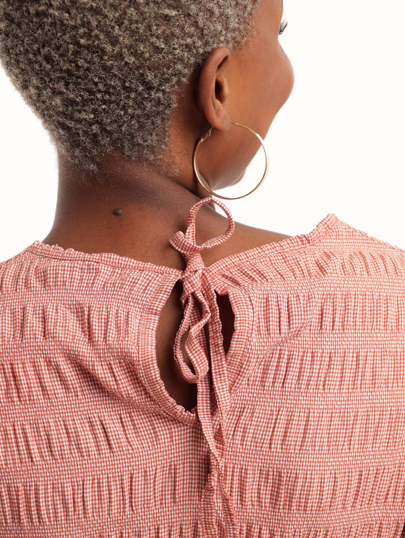 Textured Fit & Flare Dress - Rust - Image 4