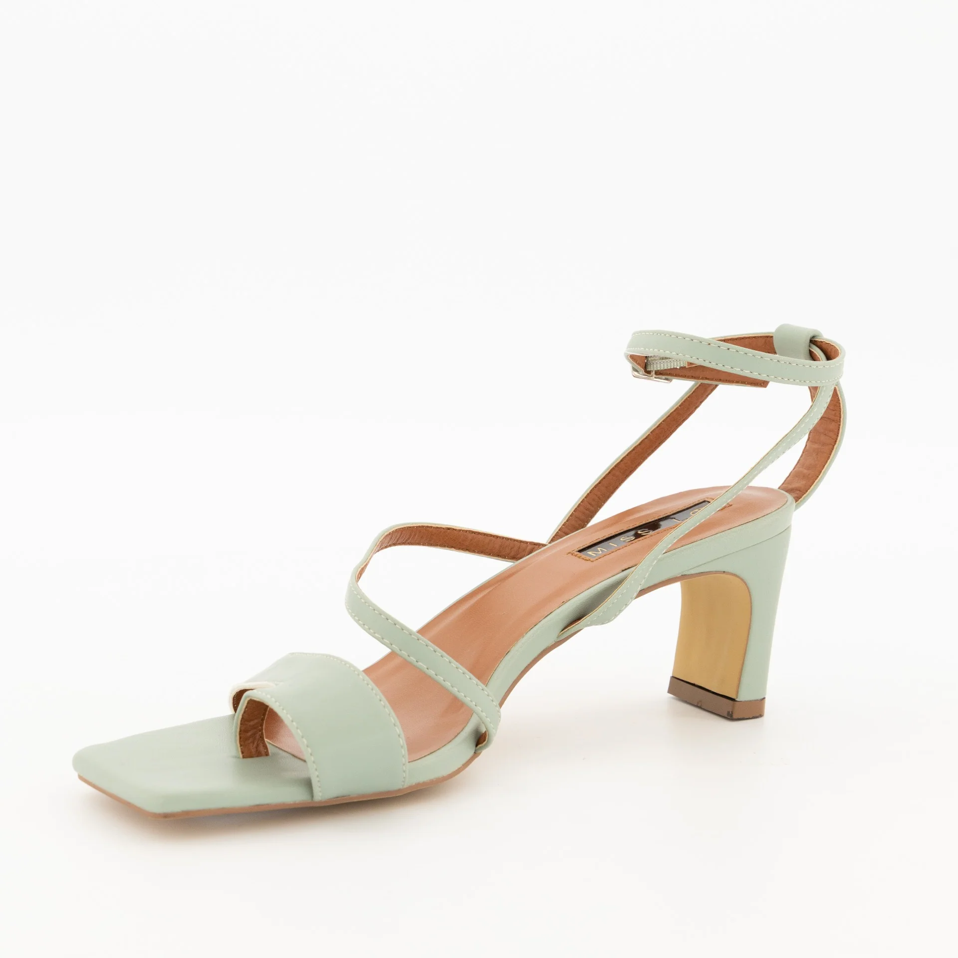 Thong with Vamp & Ankle Strap Flat Block Heel Sandal - Image 2