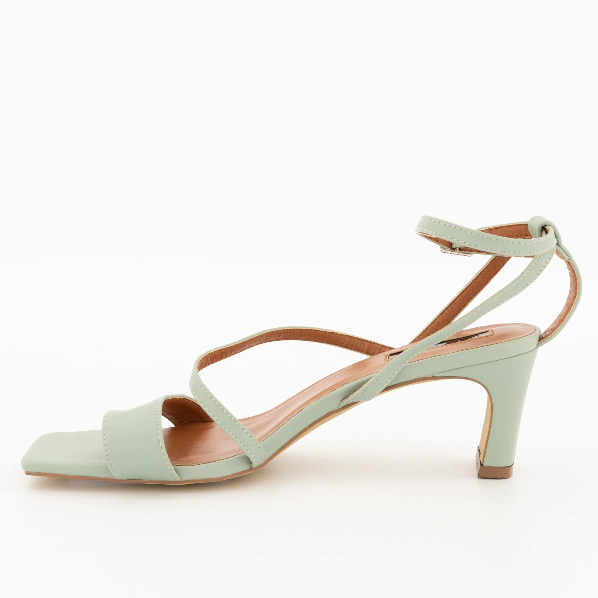 Thong with Vamp & Ankle Strap Flat Block Heel Sandal - Image 4