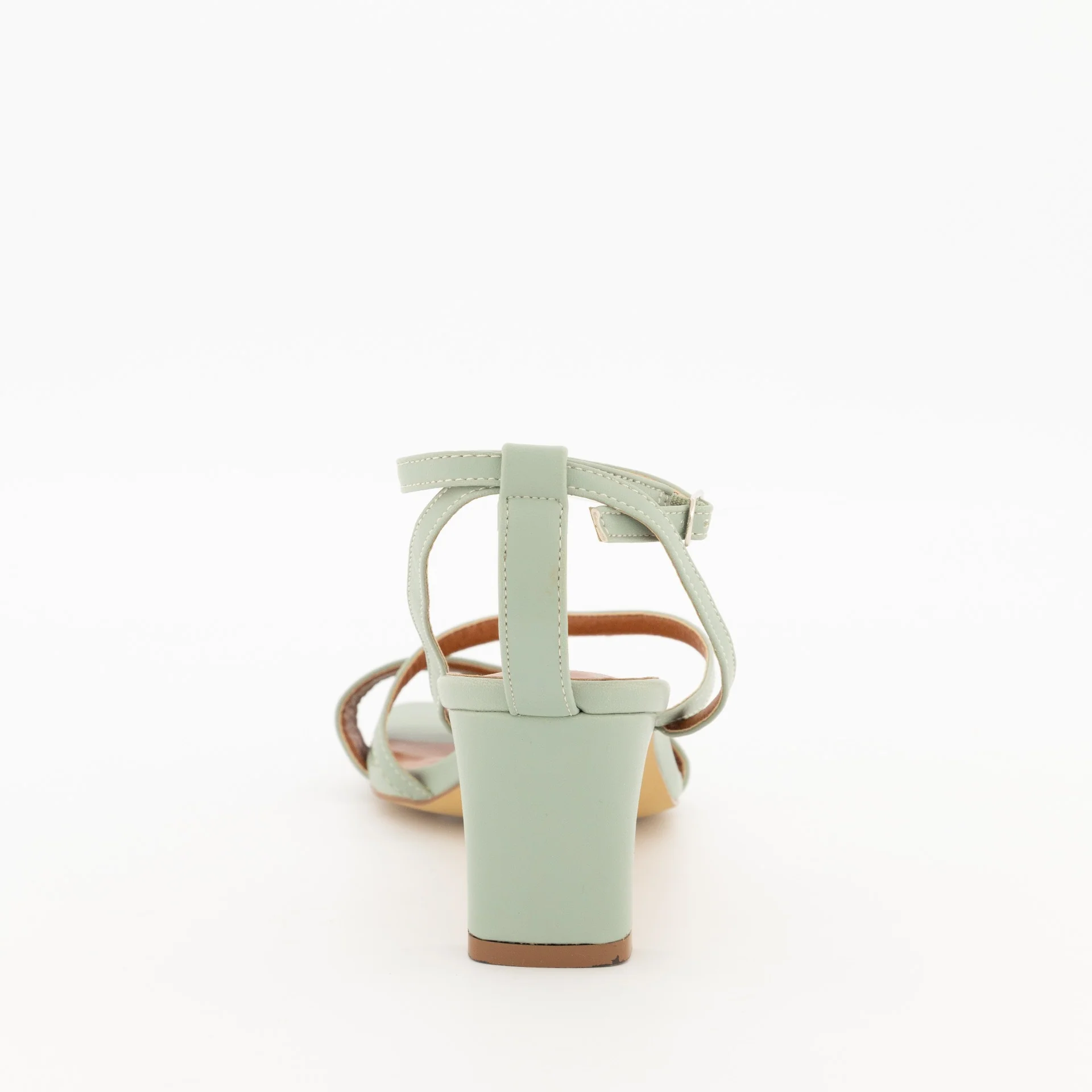 Thong with Vamp & Ankle Strap Flat Block Heel Sandal - Image 5