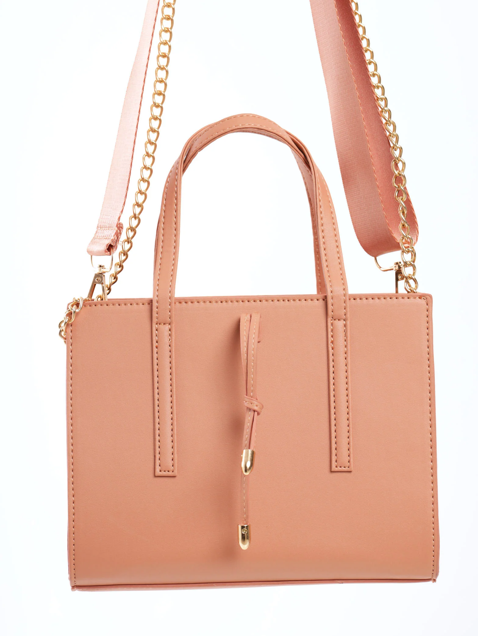 Tie Detail Mini Tote Bag - Dusty Pink