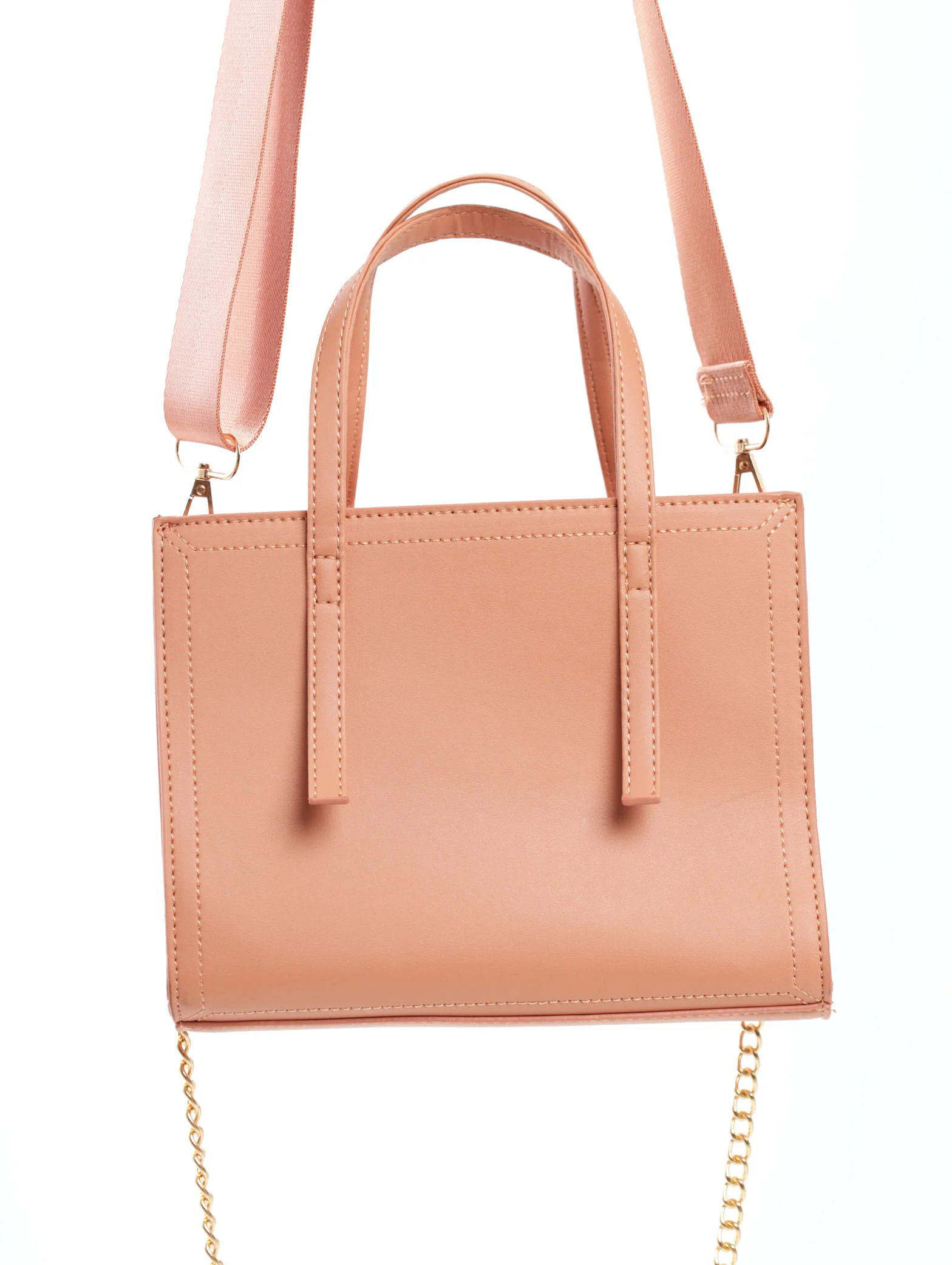 Tie Detail Mini Tote Bag - Dusty Pink - Image 4