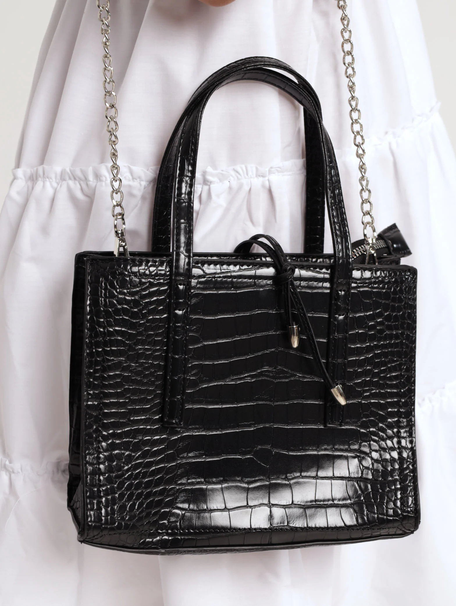 Tie Detail Updated Mini Tote Bag - Blackmail