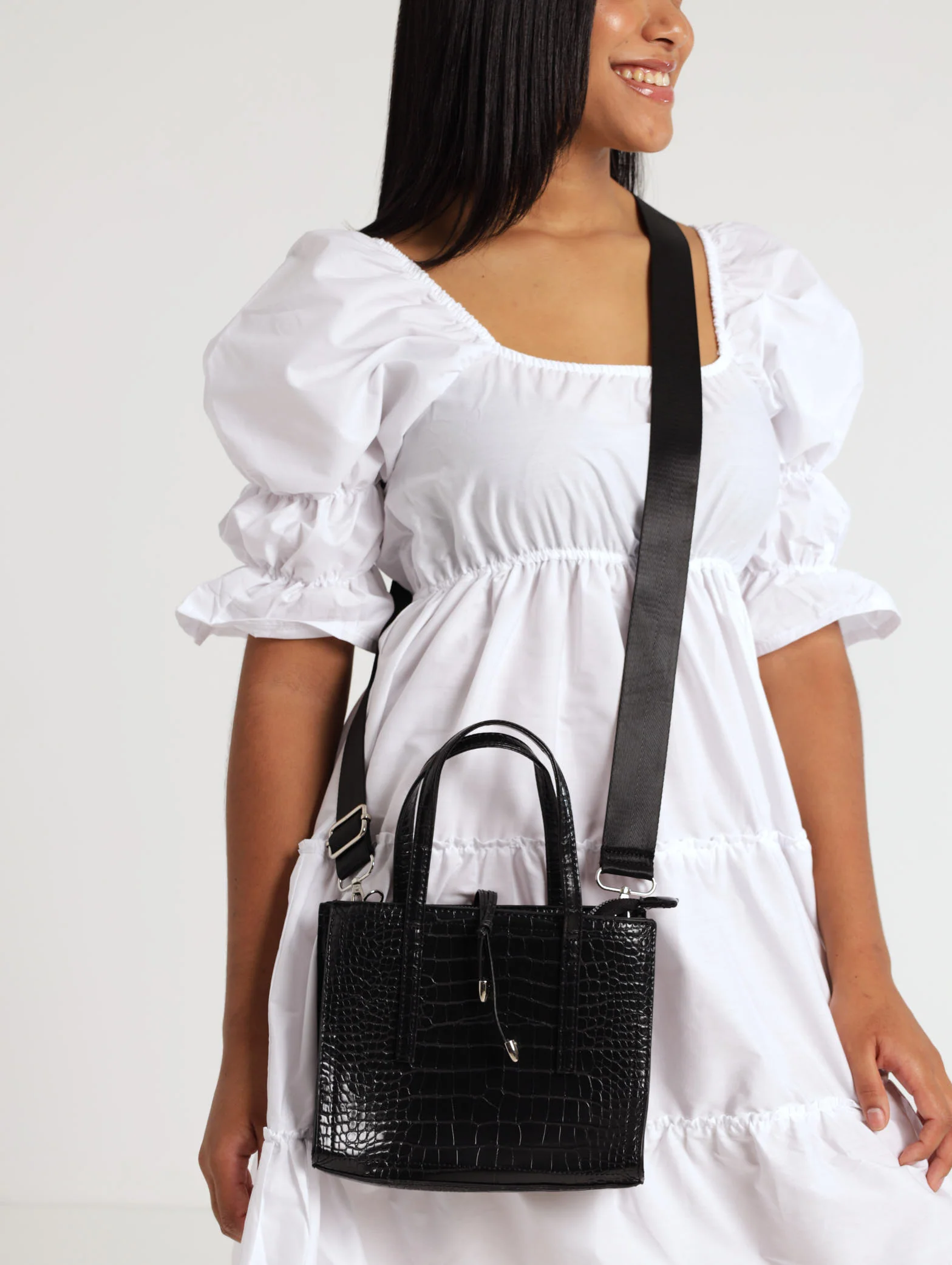Tie Detail Updated Mini Tote Bag - Blackmail - Image 4