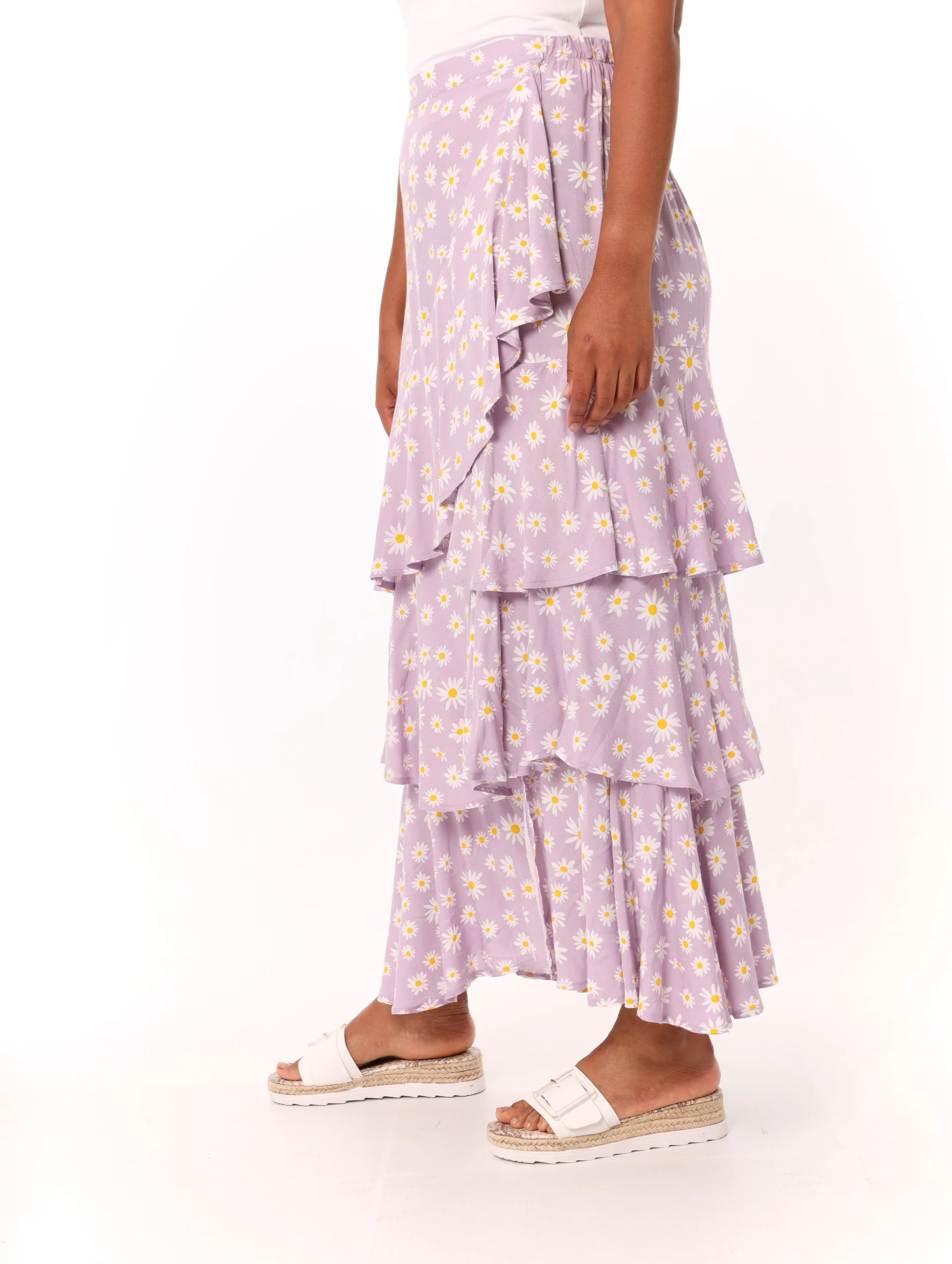Tiered Split Front Maxi Skirt - Image 3