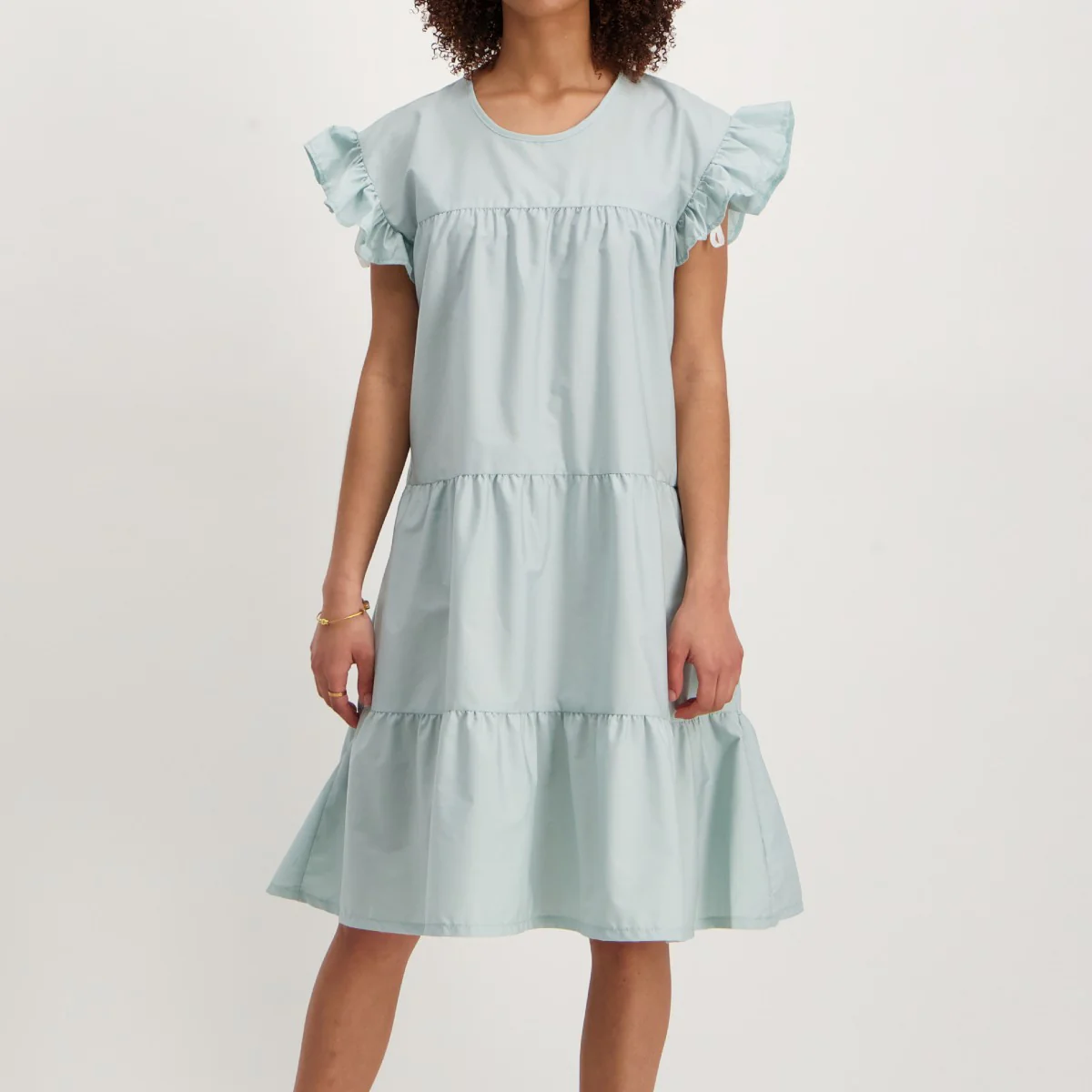 Tiered Woven Dress - Seafoam