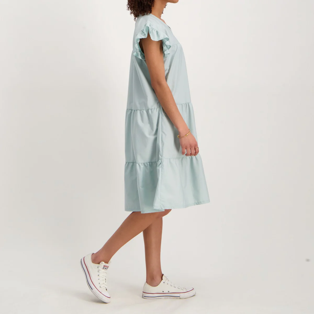 Tiered Woven Dress - Seafoam - Image 2
