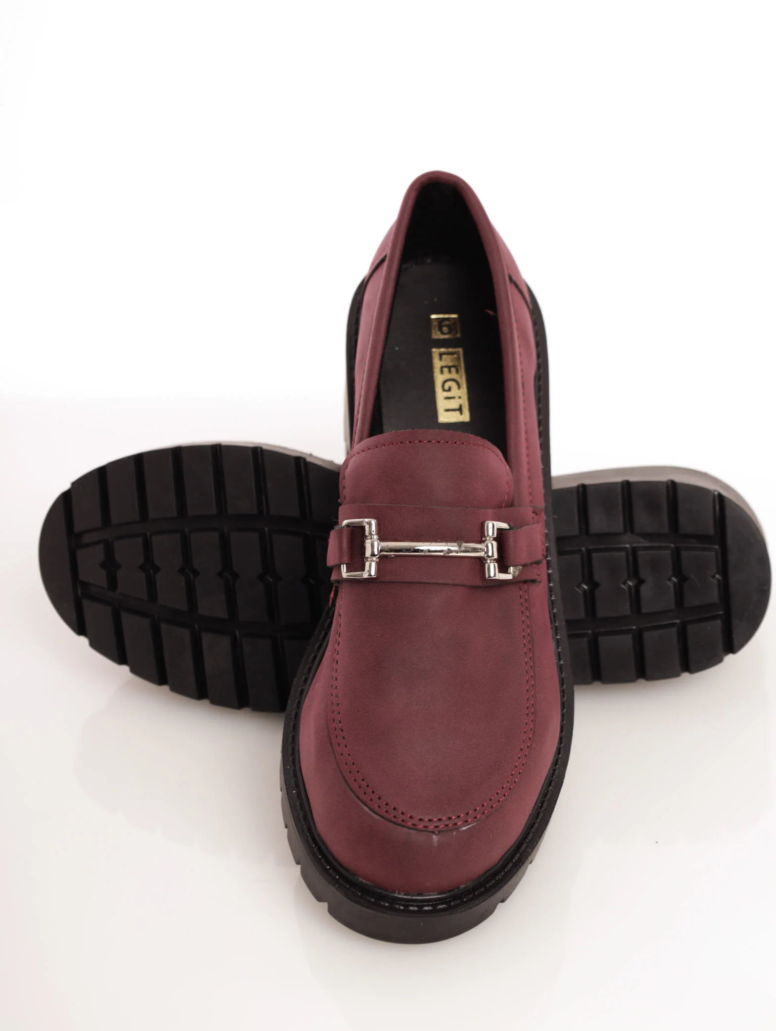 Trimmed Chunky Loafer - Burgundy