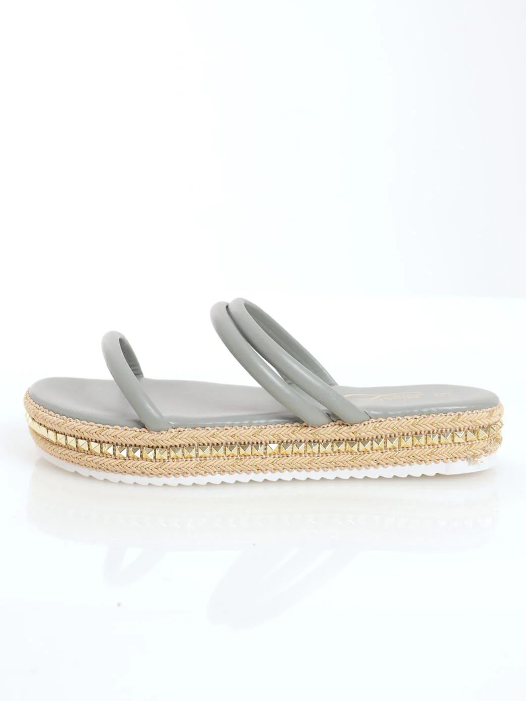 Tubular Strappy Platform Mule Sandal - Sage - Image 2