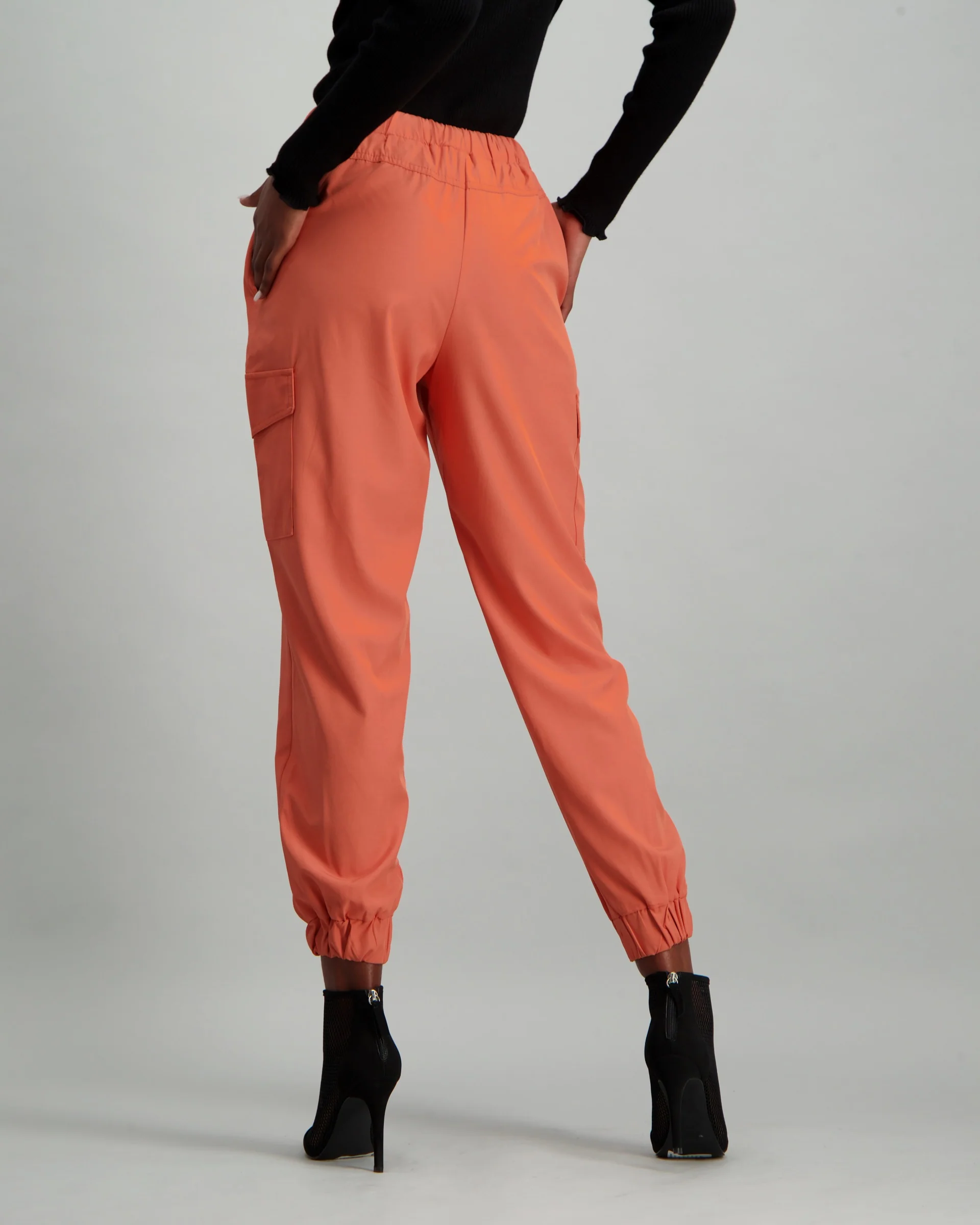 Utility Tie Front Soft Pant - Apricot - Image 4