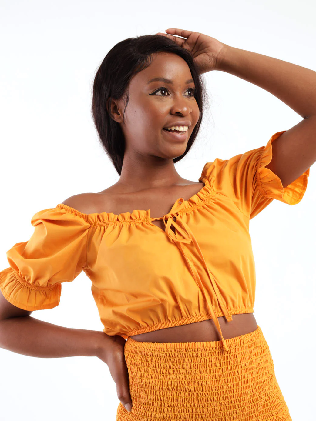 V-Neck Jipsy Blouse - Orange