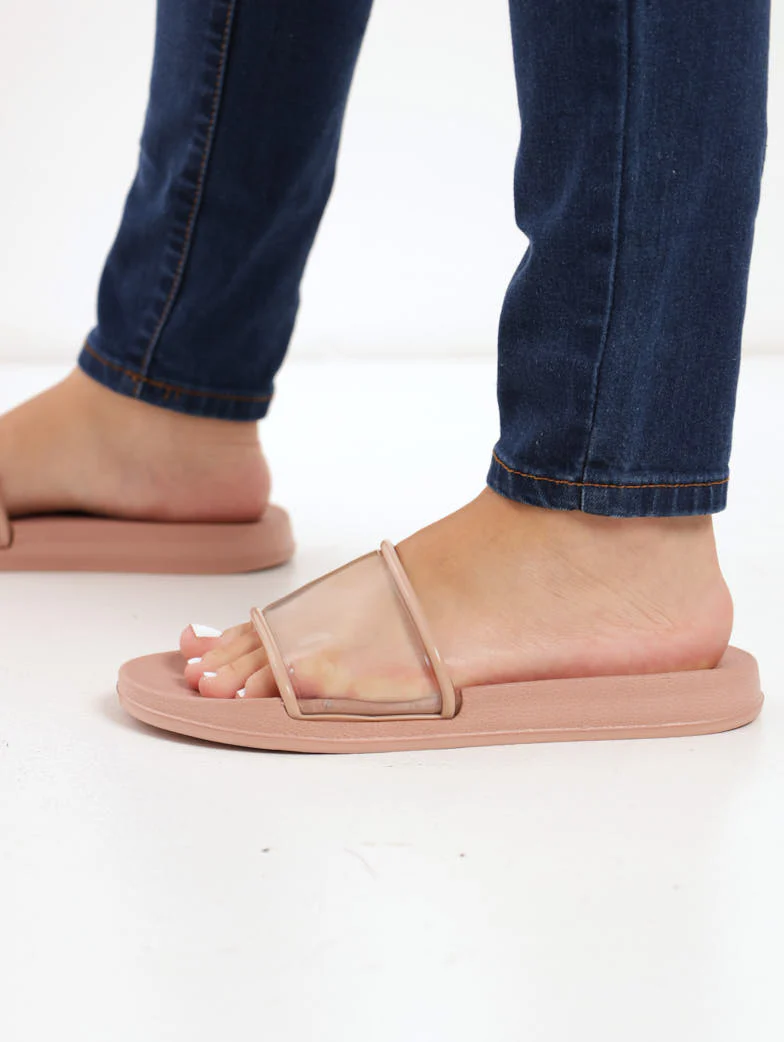 Vinyl Slide Sandal - Blush - Image 2
