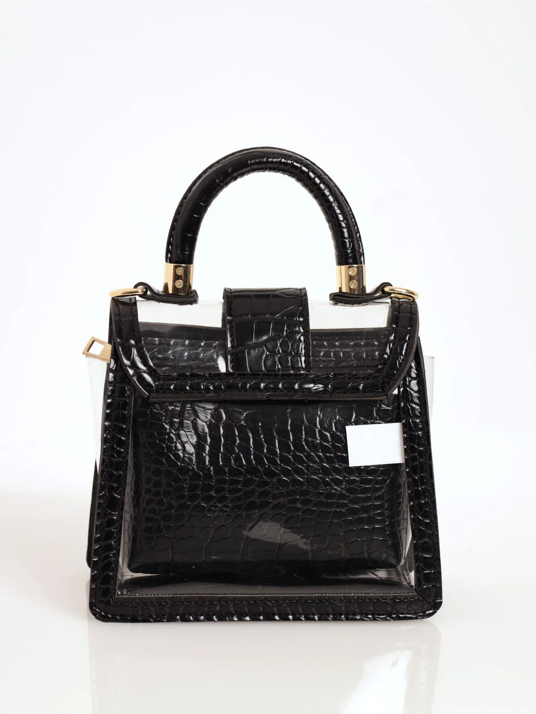 Vinyl Top Handle Chain Satchel Bag - Blackmail - Image 3