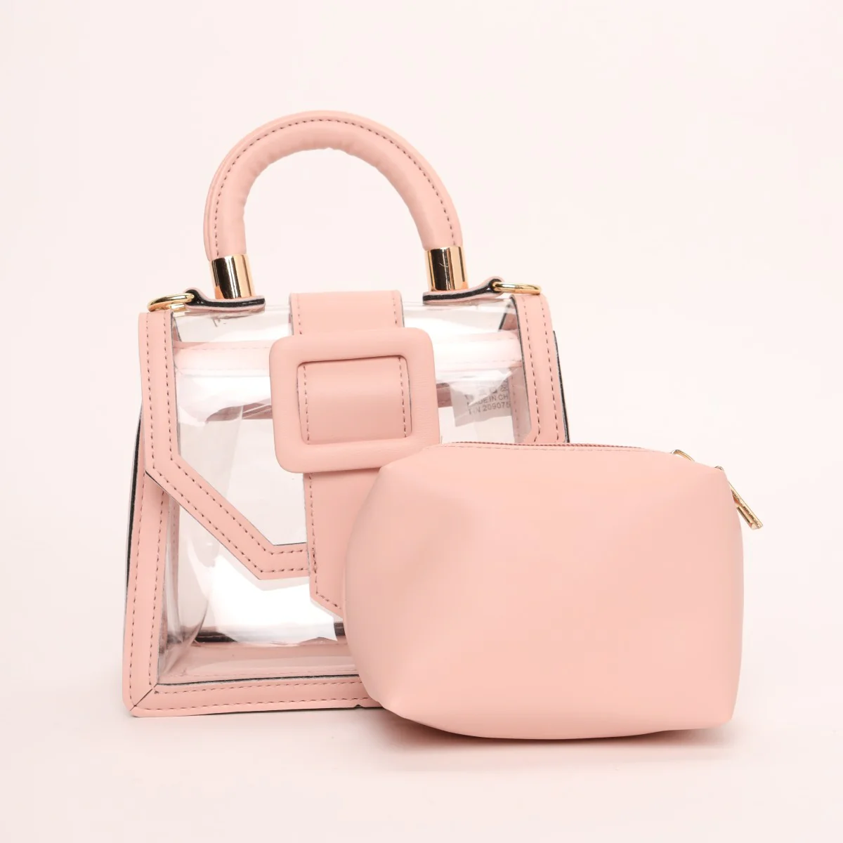Vinyl Top Handle Chain Satchel - Pink