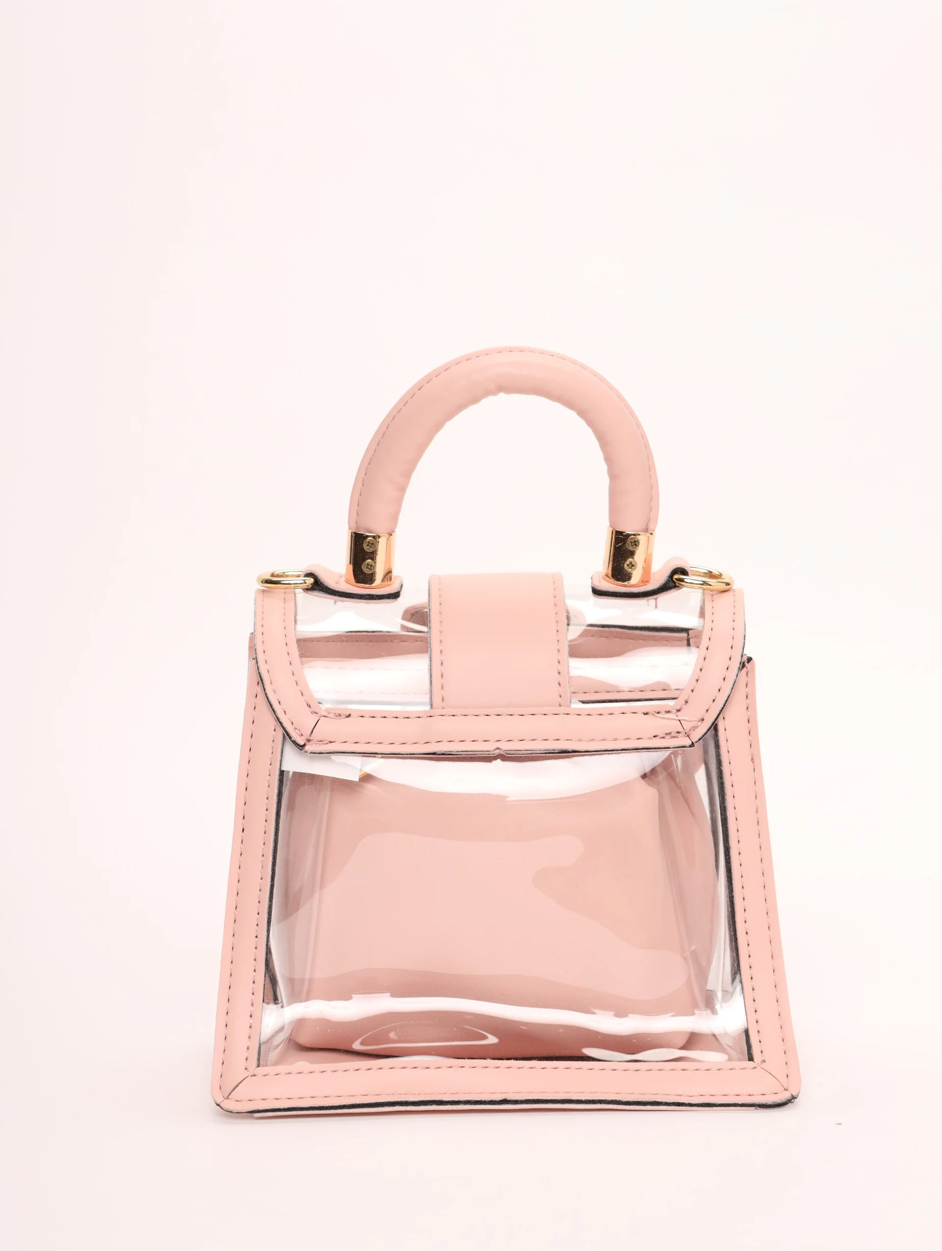 Vinyl Top Handle Chain Satchel - Pink - Image 2