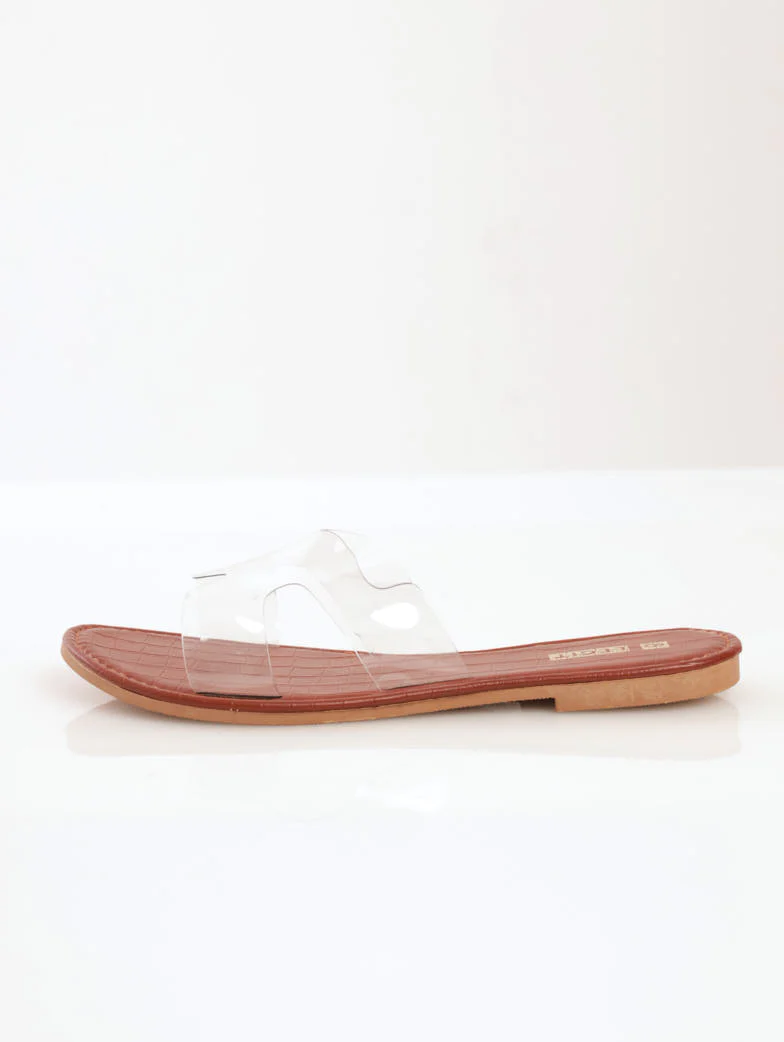 Vinyl With Edges Stain Mule Sandal - Clear - Image 2