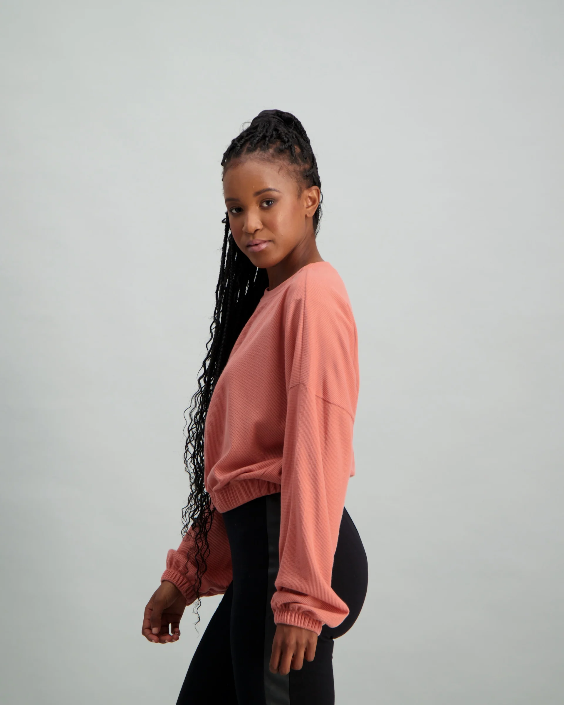 Waffle Pullover - Pink - Image 2