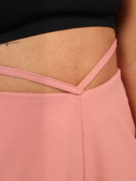 Waist Detail Wideleg Pant - Blush - Image 4