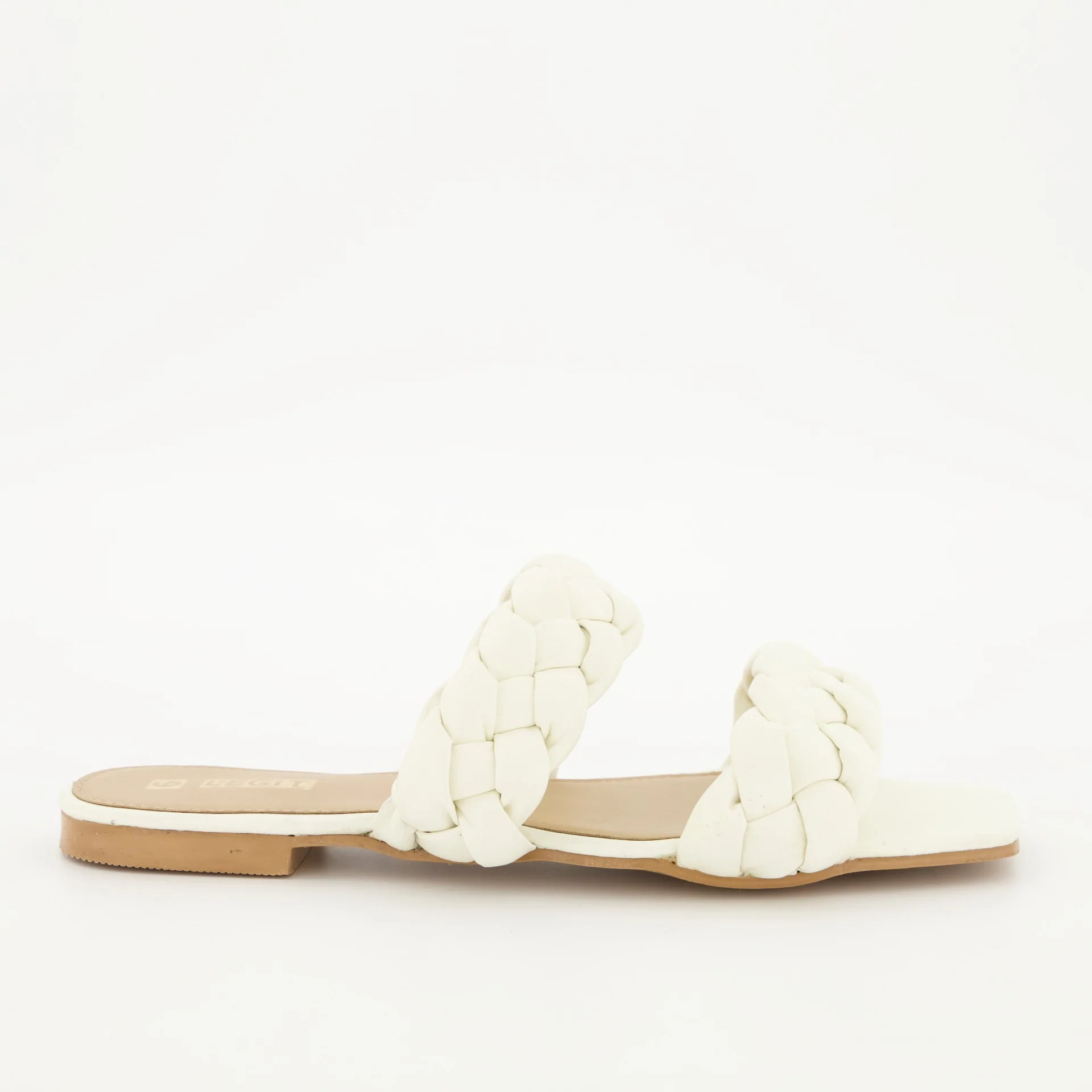 White Double Thick Plaited Mule - Image 3