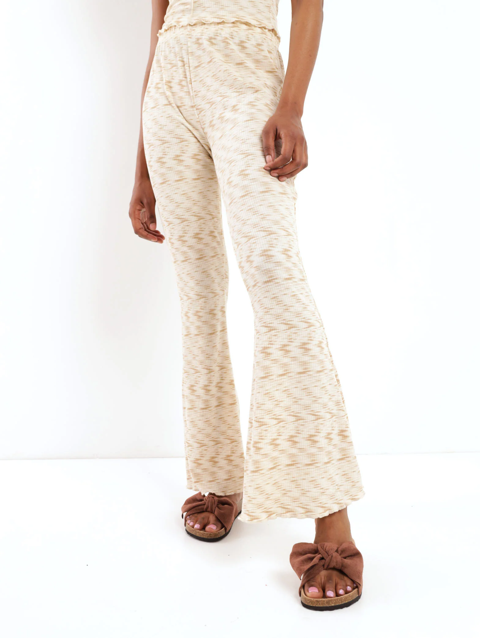 Wideleg Knit Pant - Oatmeal