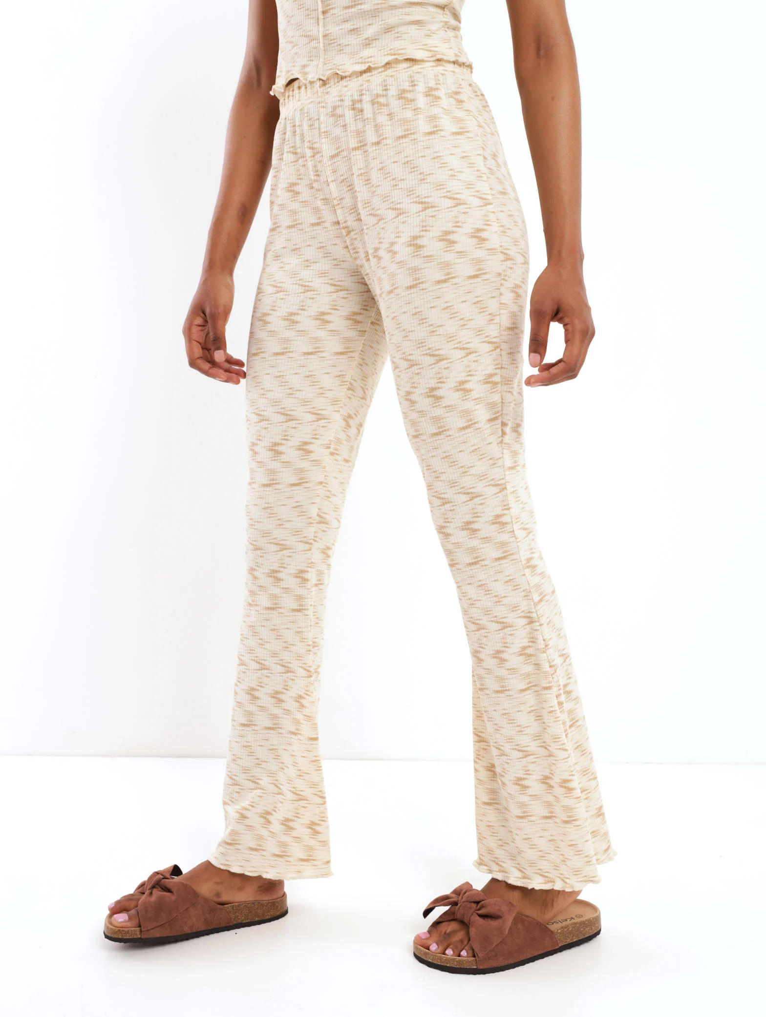 Wideleg Knit Pant - Oatmeal - Image 3