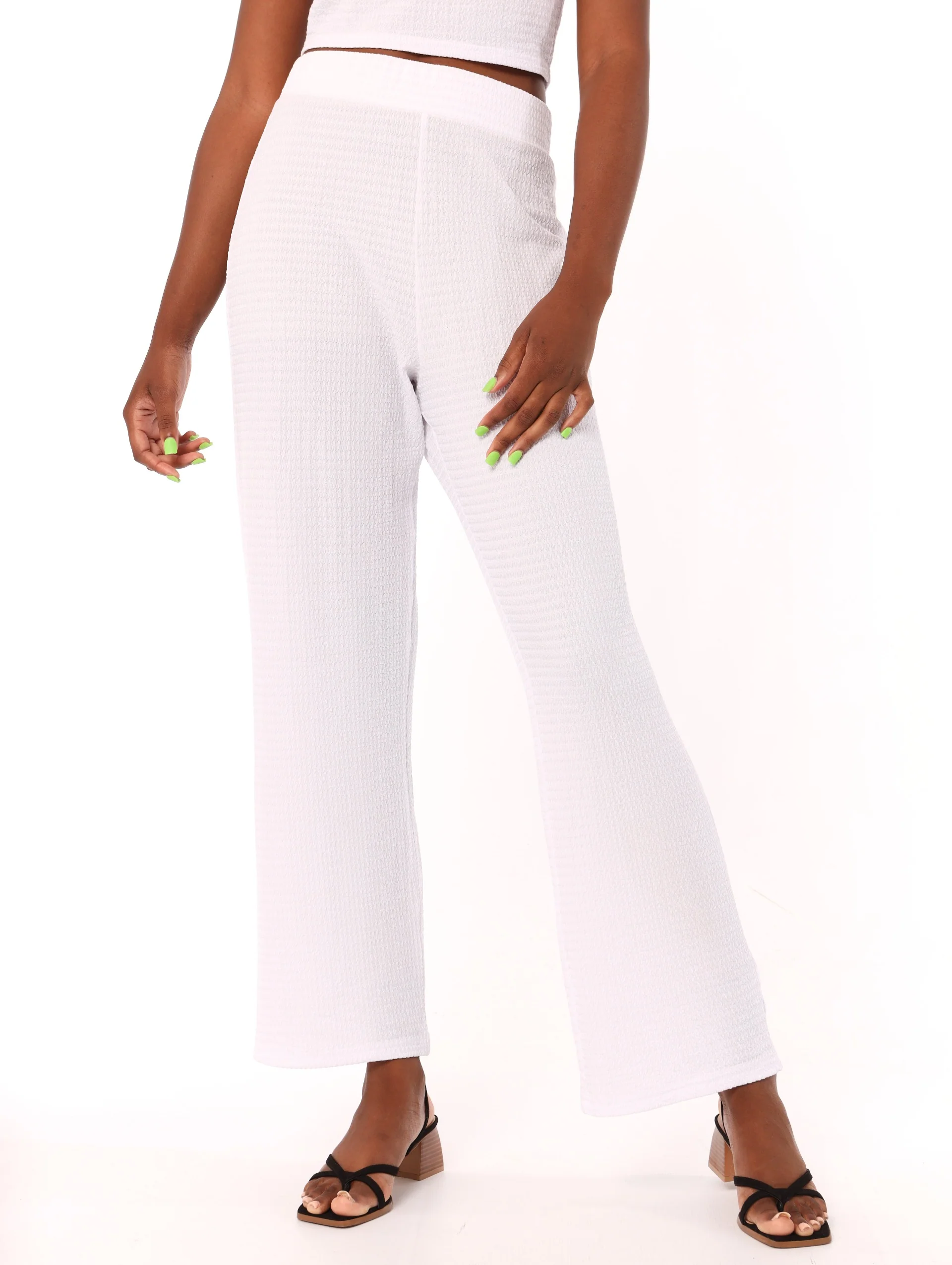 Wideleg Lounge Pant - White