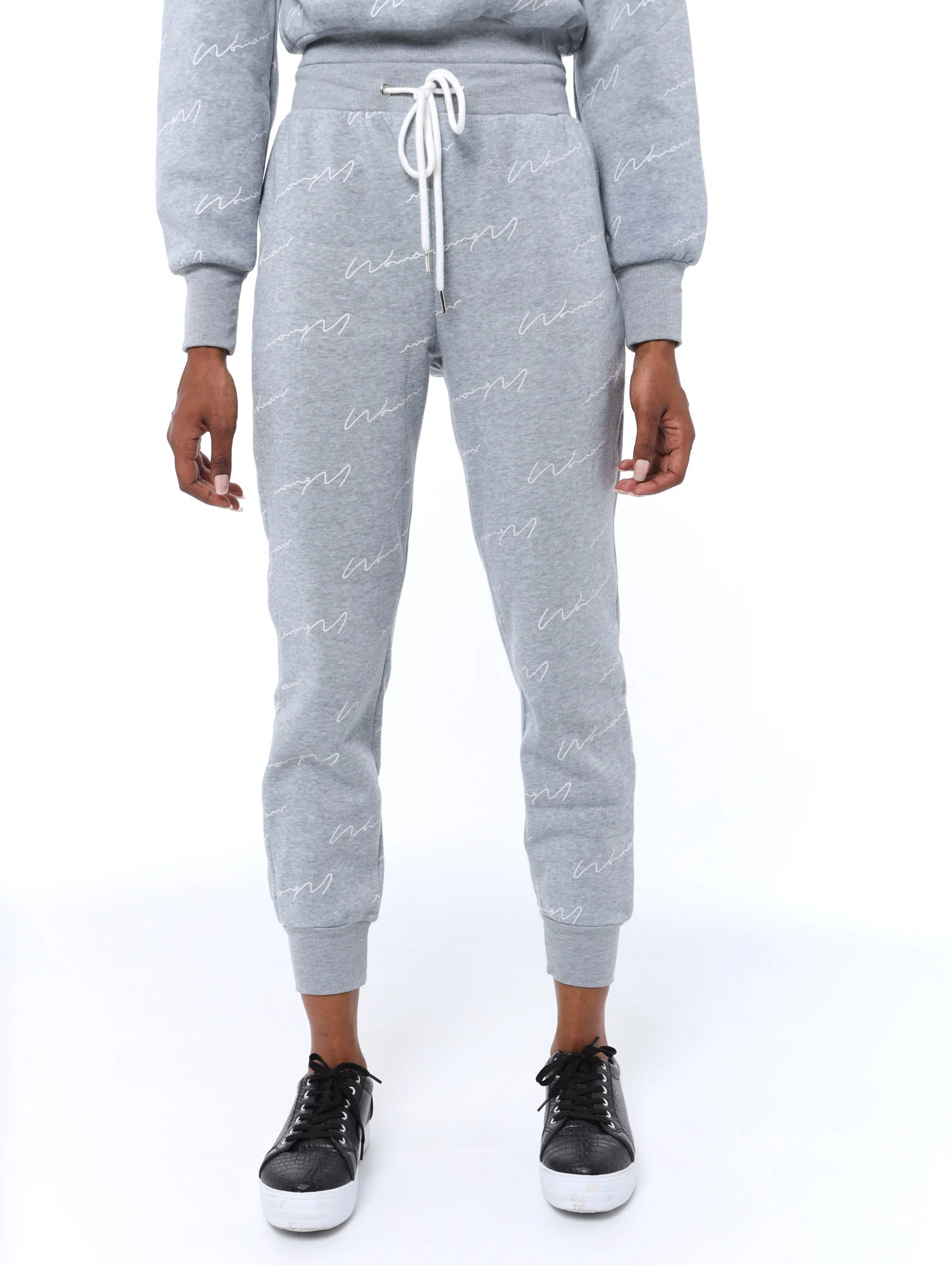 Woman Fleece Jogger - Grey Melange