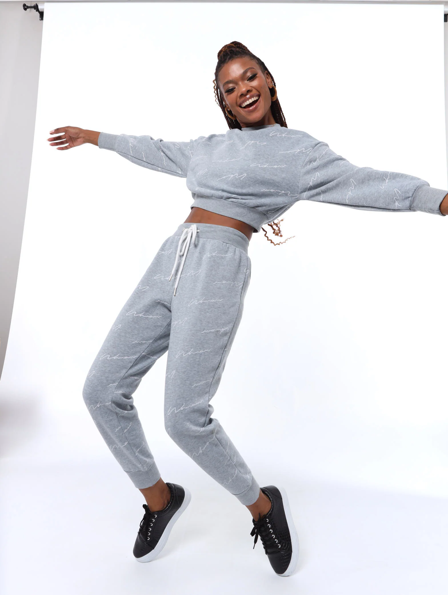 Woman Fleece Jogger - Grey Melange - Image 2