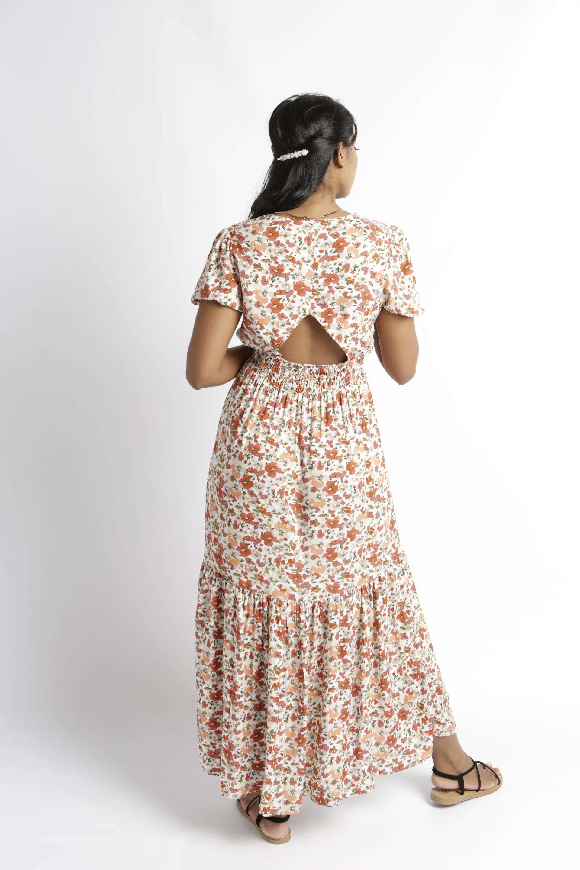 Woven Floral Maxi Dress - Image 3