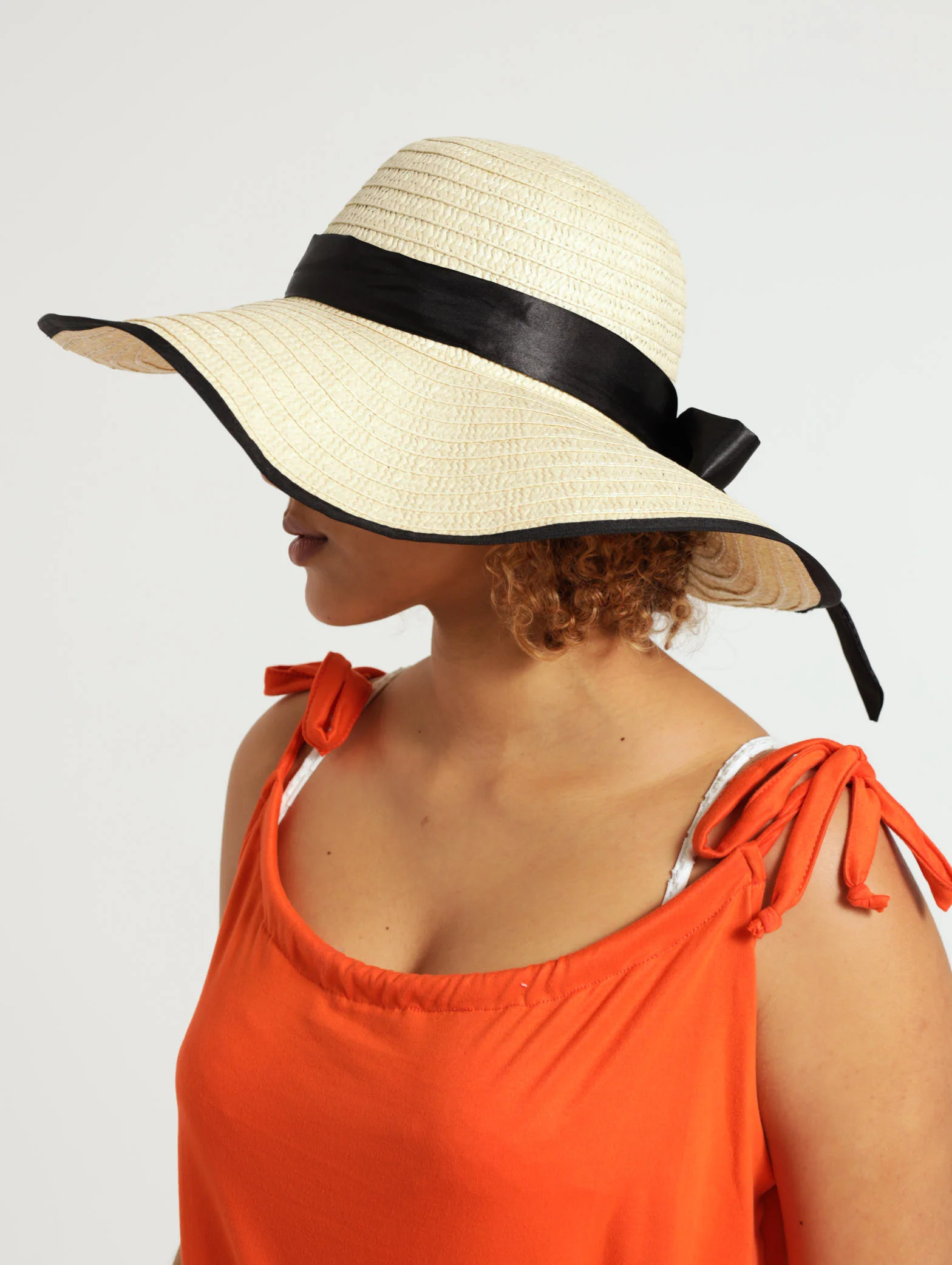 Large Bow Detail Straw Sunhat - Image 3